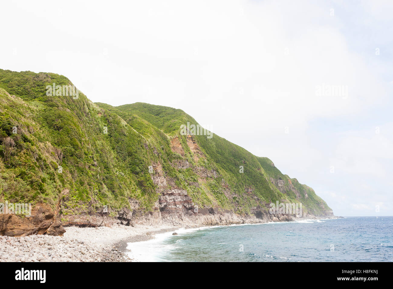 Bitte, JAPAN Klippen an der Küste von Hachijoo. Stockfoto
