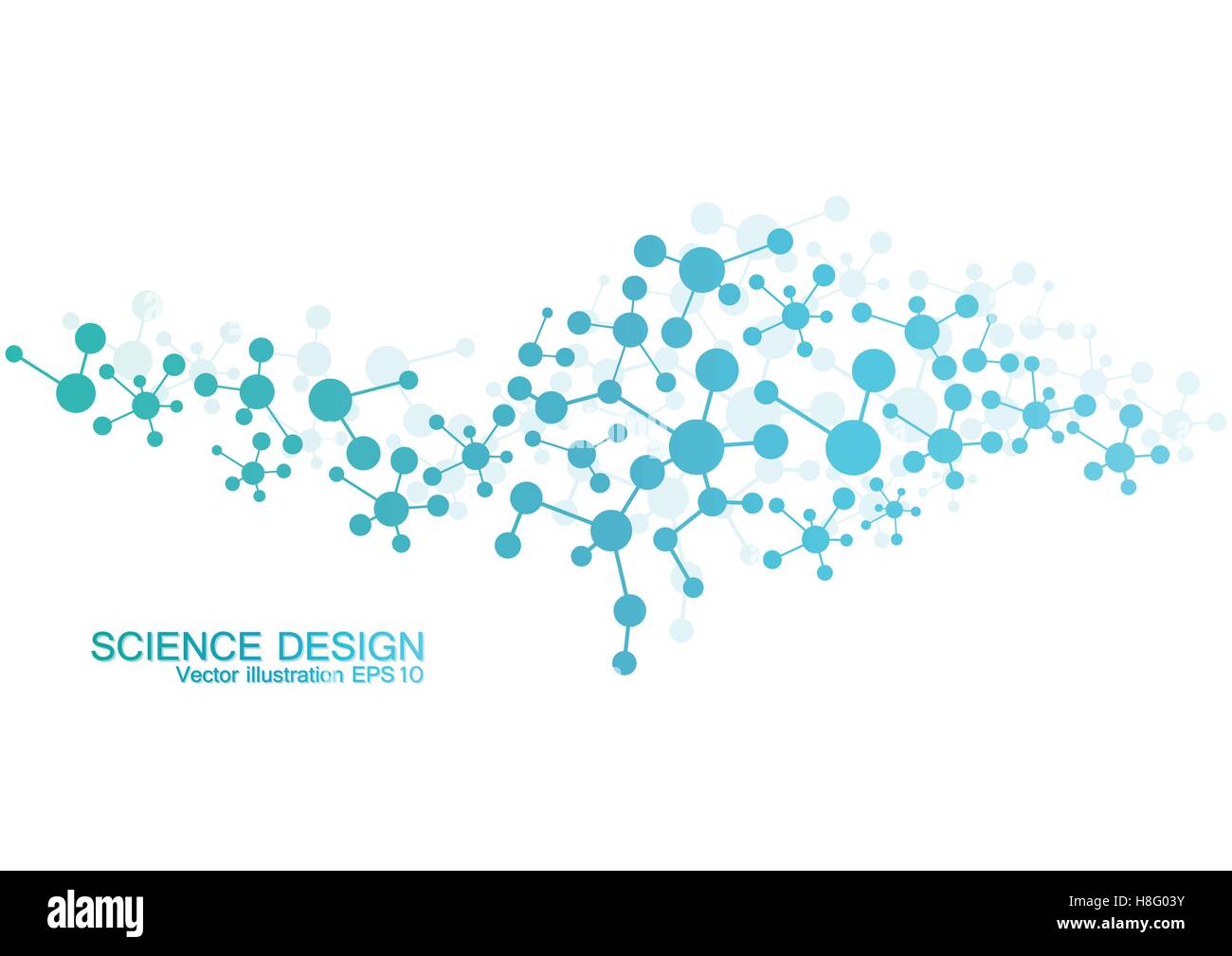 Struktur-Molekül der DNA und Neuronen. Strukturelle Atom. Chemische Verbindungen. Medizin, Wissenschaft, Technologie-Konzept. Geometrischen abstrakten Hintergrund. Vektor-Illustration für Ihr Design. Stock Vektor