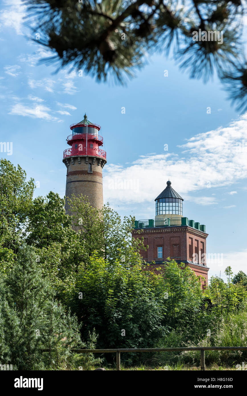 Putgarten, Mecklenburg-West Pomerania, Deutschland, Leuchttürme am Kap Arkona, Schinkelturm und neuen Leuchtturm, Stockfoto