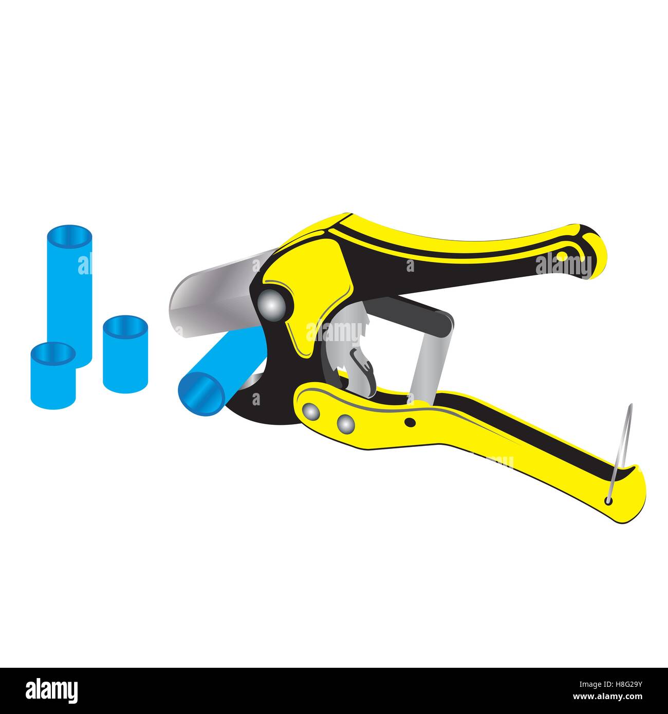 Rohr, Vektor, Werkzeug, isoliert, Arbeit, Bau, Illustration, Klempner, Sanitär, Hand, weiß, Objekt, Haus, Geräte, Reparatur, Stock Vektor