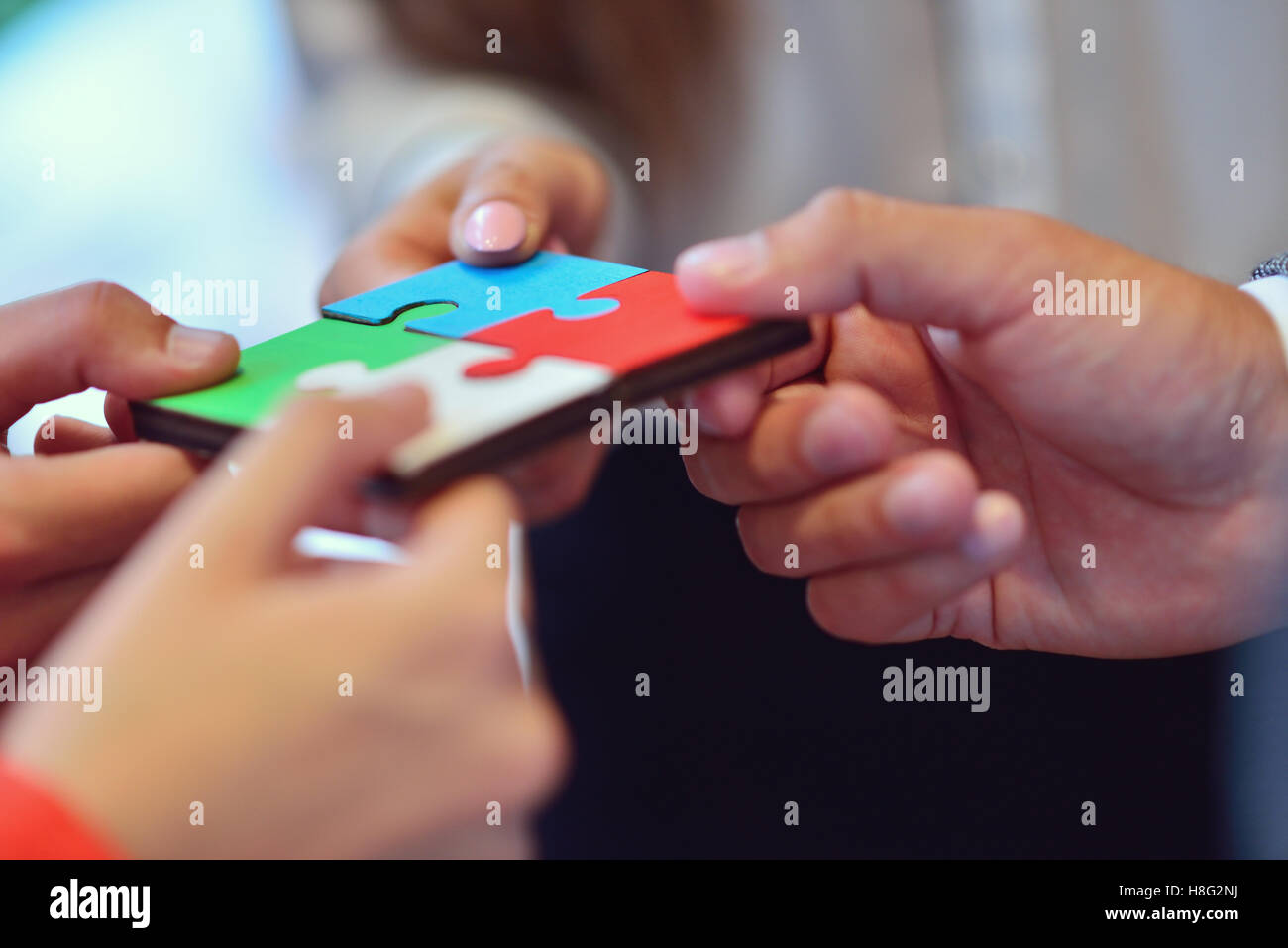 Menschen Jigsaw Puzzle Zusammenarbeit Team Geschäftskonzept Stockfoto
