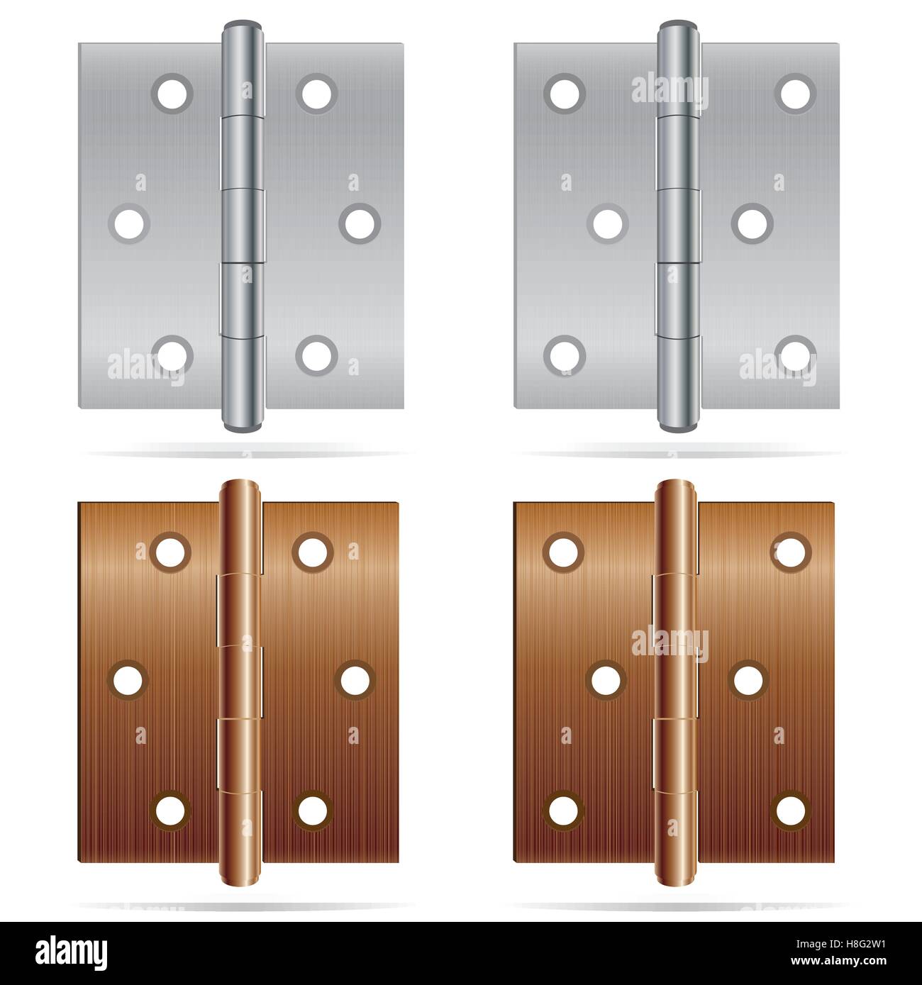 Scharnier, Tür, Vektor, Bau, Metall, isoliert, Stahl, Hardware, Objekt, Architektur, glänzend, Haus, Gebäude, Luxus, offen, Stock Vektor