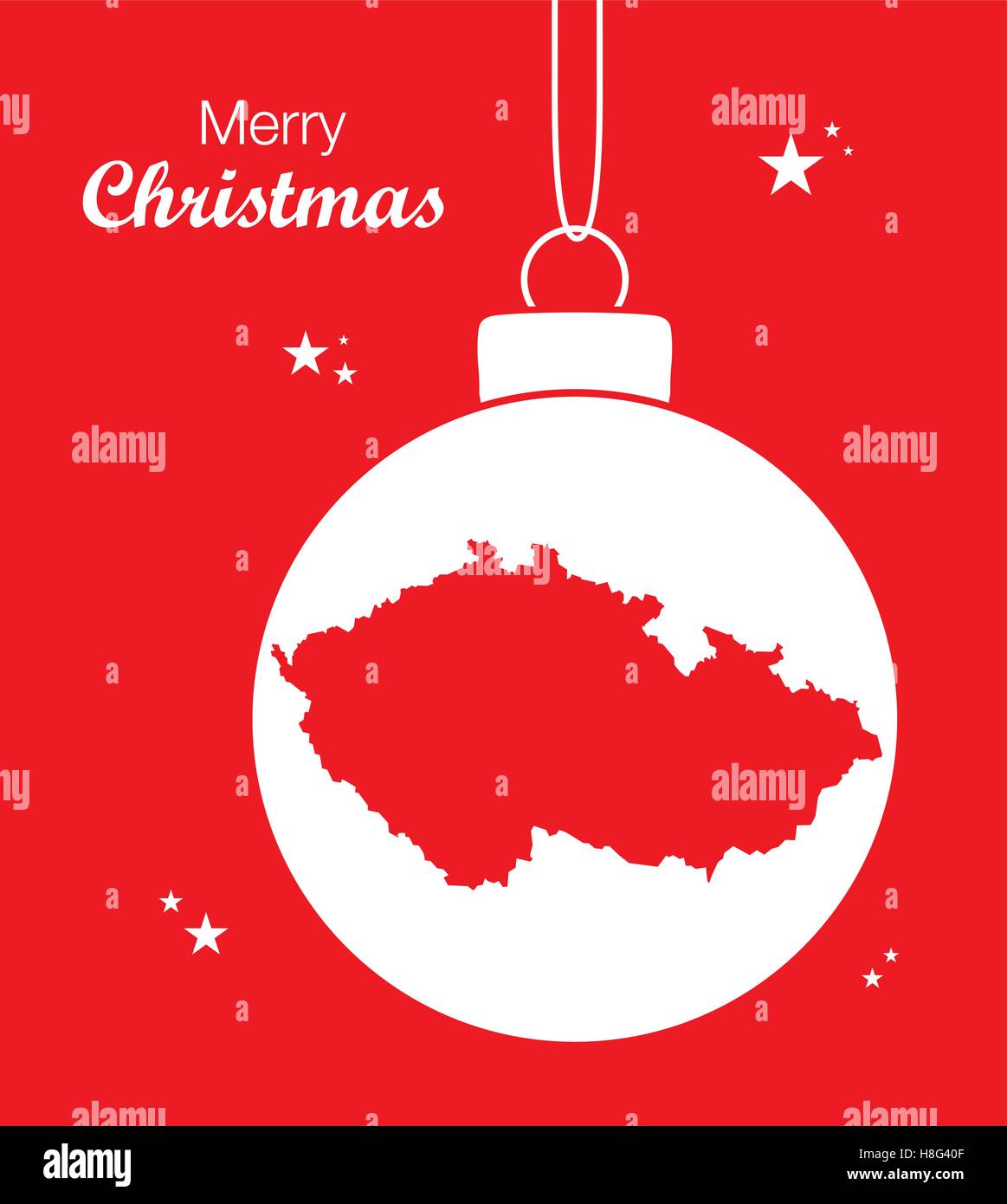 Frohe Weihnachten Karte Tschechien Stock Vektor