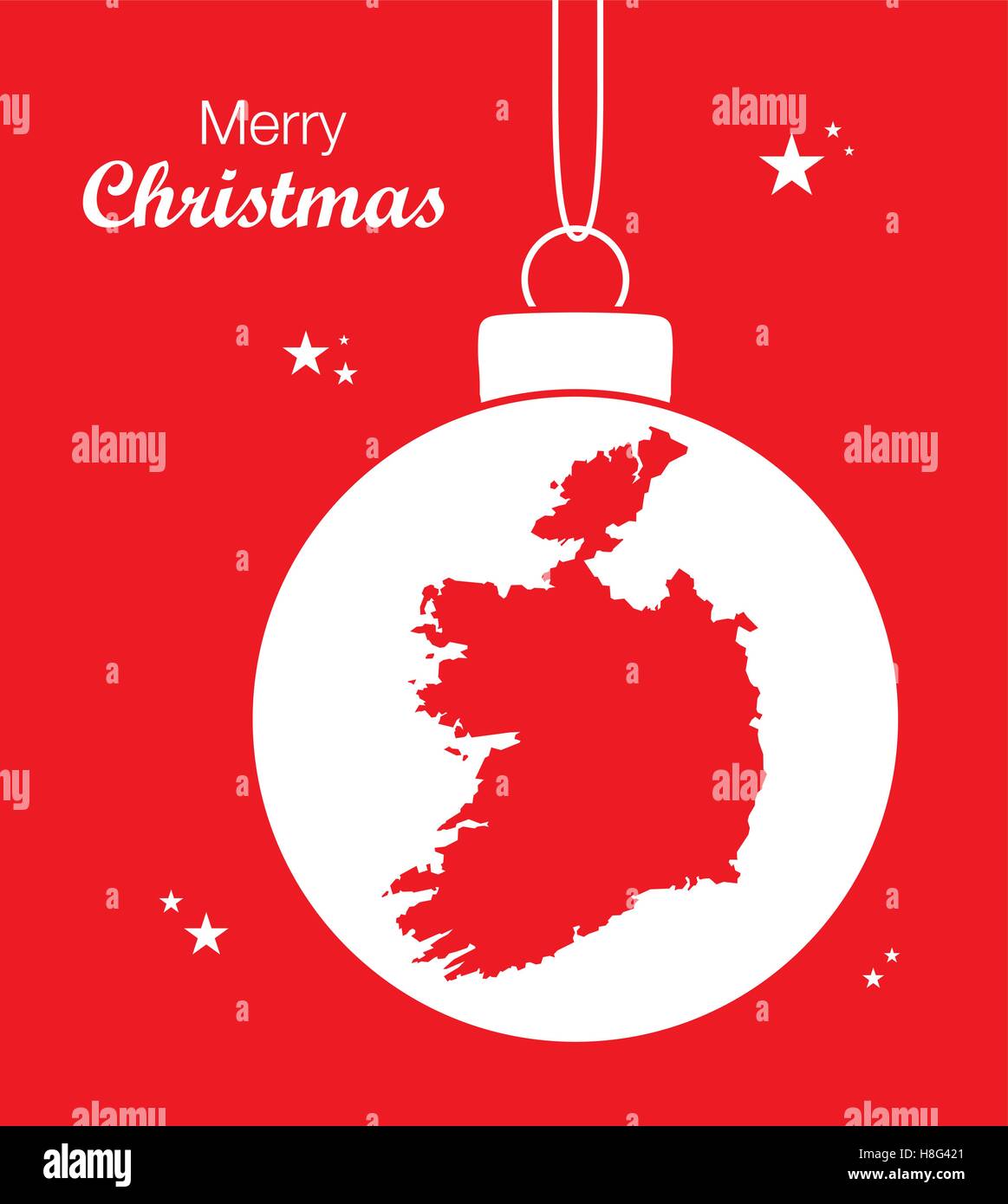 Frohe Weihnachten Karte Irland Stock Vektor