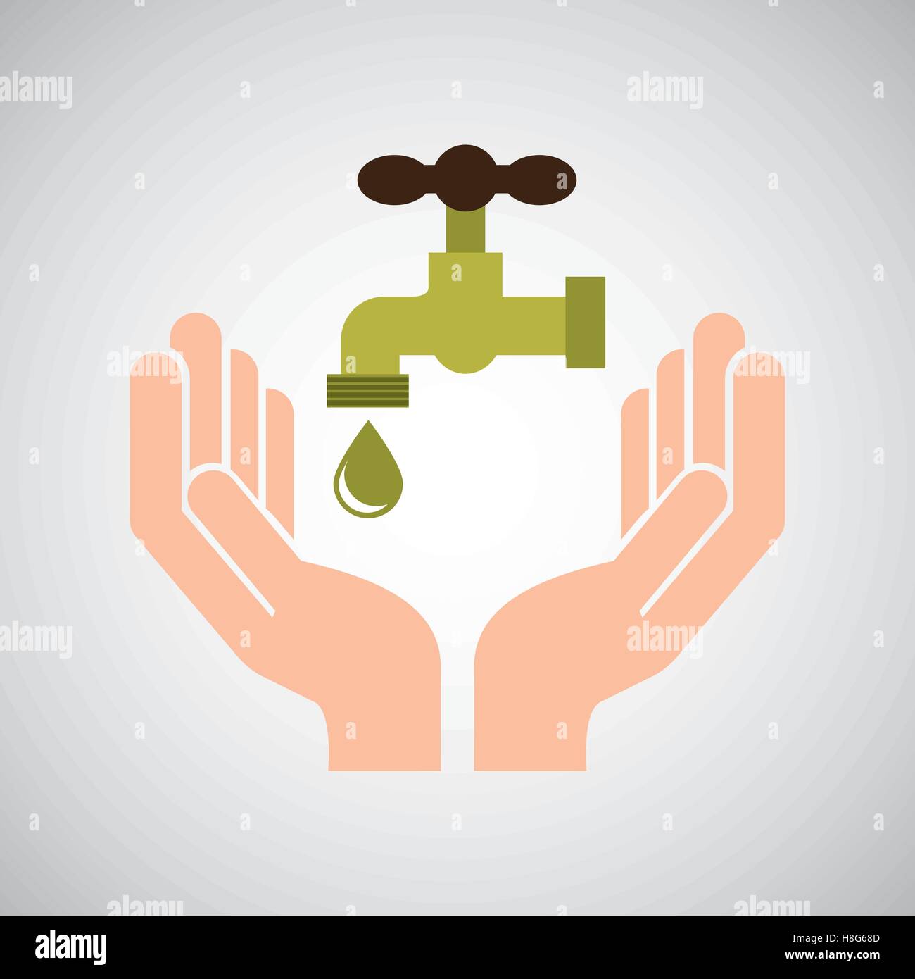 Hände Pflege Umwelt Leitungswasser Vektor Illustration Eps 10 Stock Vektor