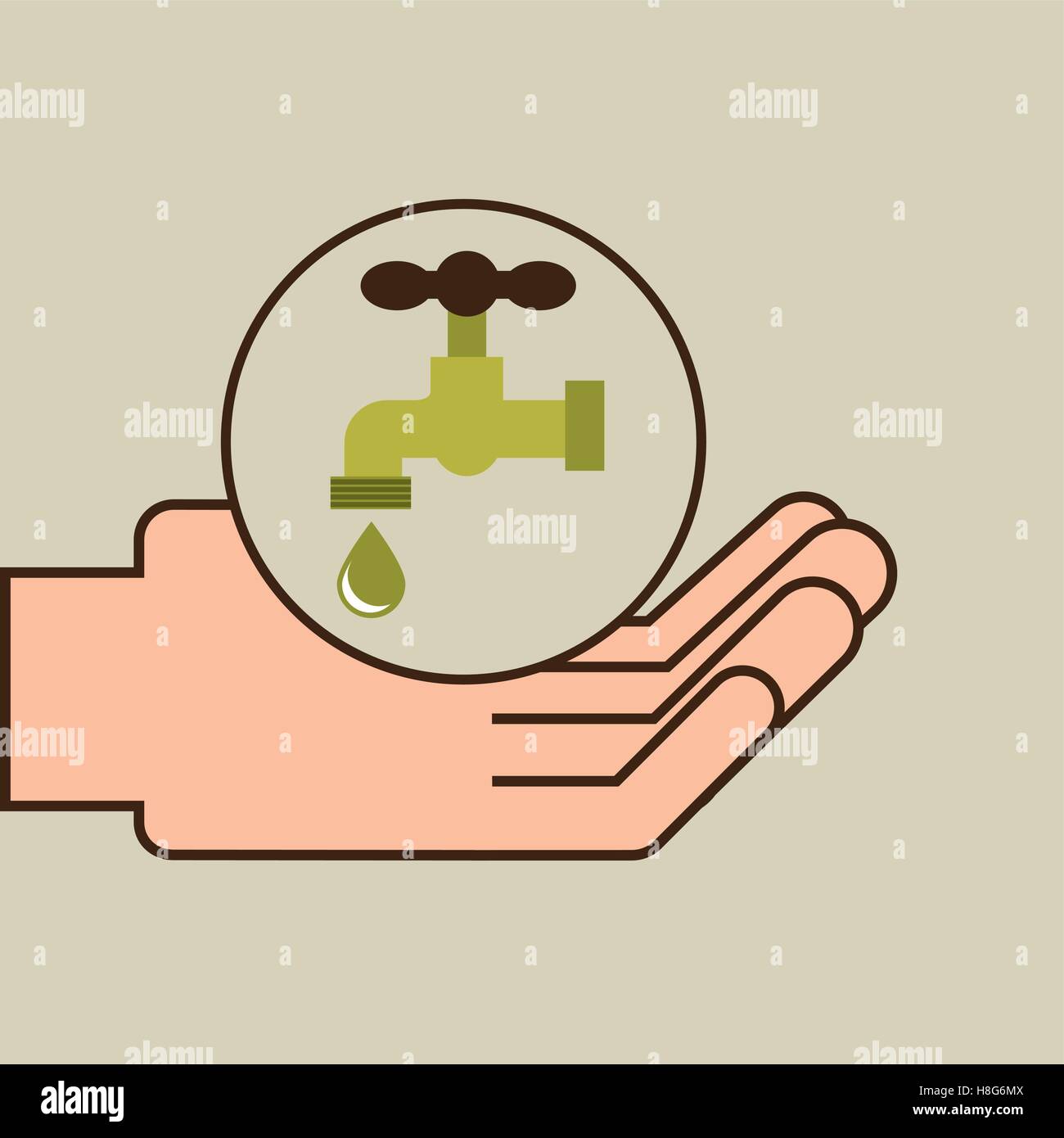 Hände Pflege Umwelt Leitungswasser Vektor Illustration Eps 10 Stock Vektor