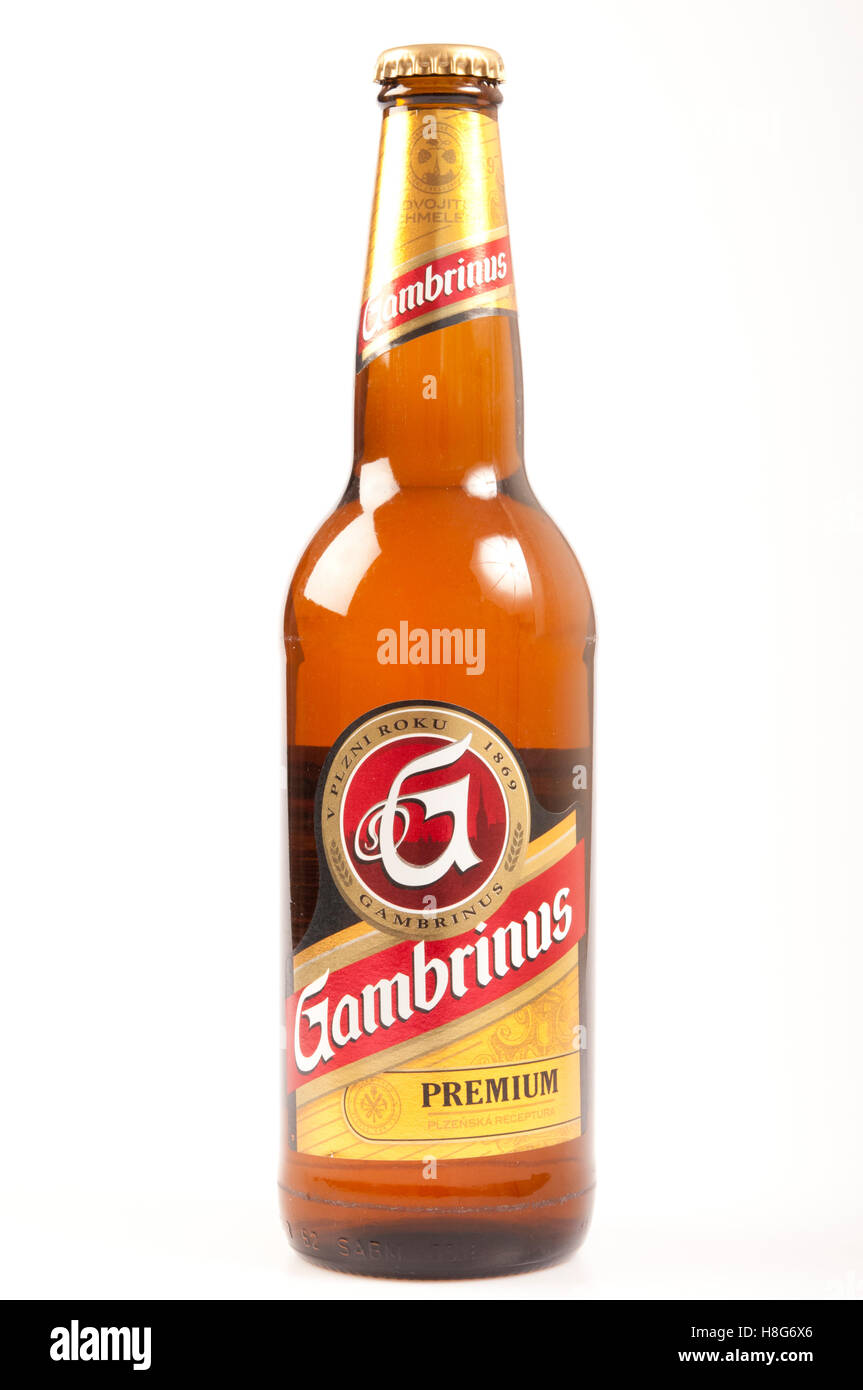 Flasche tschechisches Bier Gambrinus Stockfotografie - Alamy