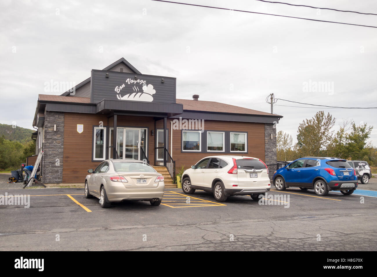 Restomotel Bon Voyage in Saint-Fabien, Québec, Kanada Stockfoto