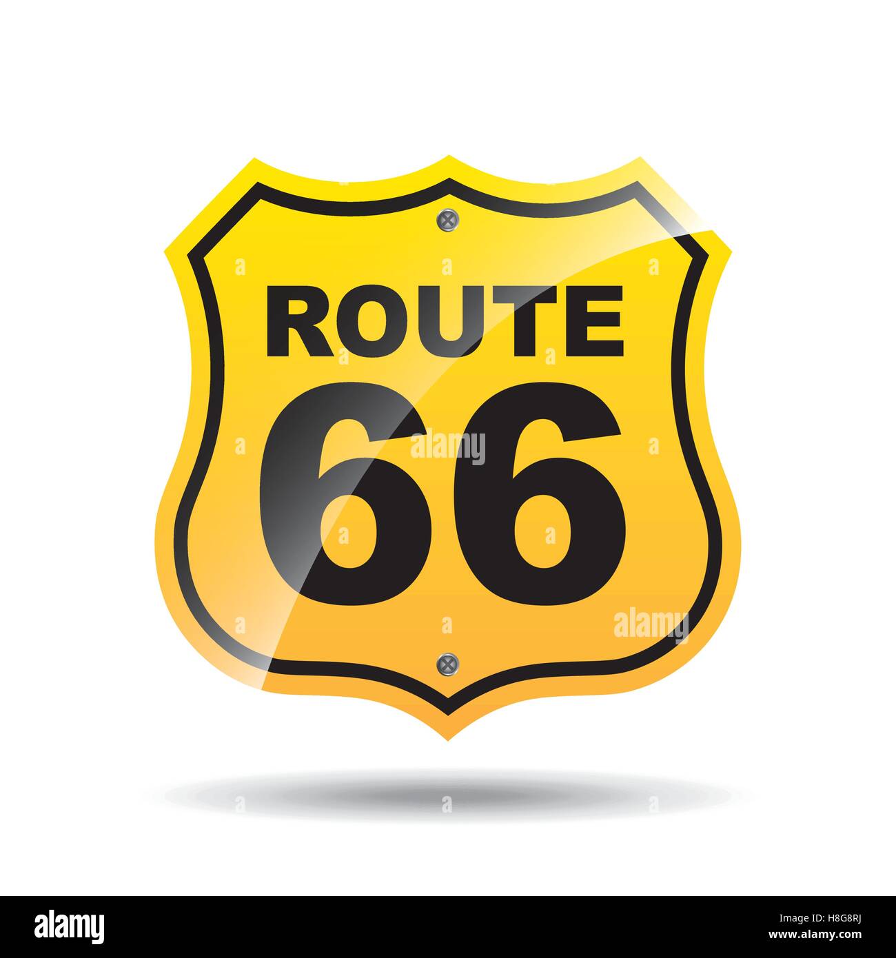 Straßenschild route 66 Symbol Vektor Illustration Eps 10 Stock Vektor