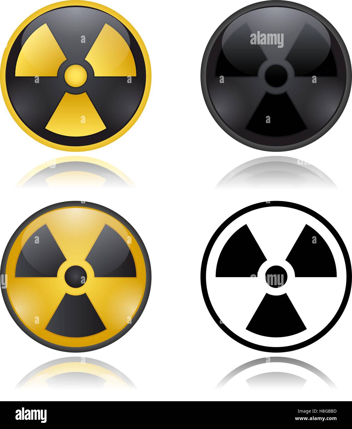Radioaktivität Warnzeichen. Vektor-Illustration Eps 10 Stock Vektor