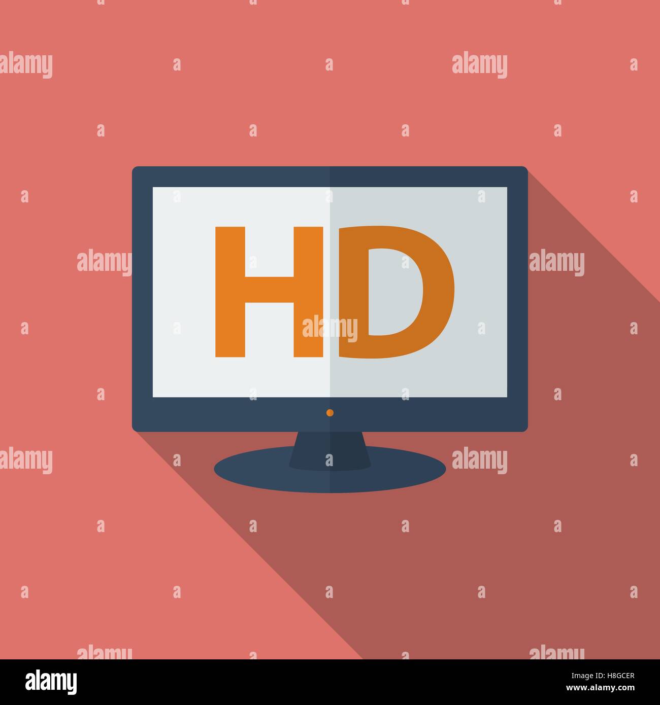 Symbol von HD TV. Flachen Stil Stock Vektor