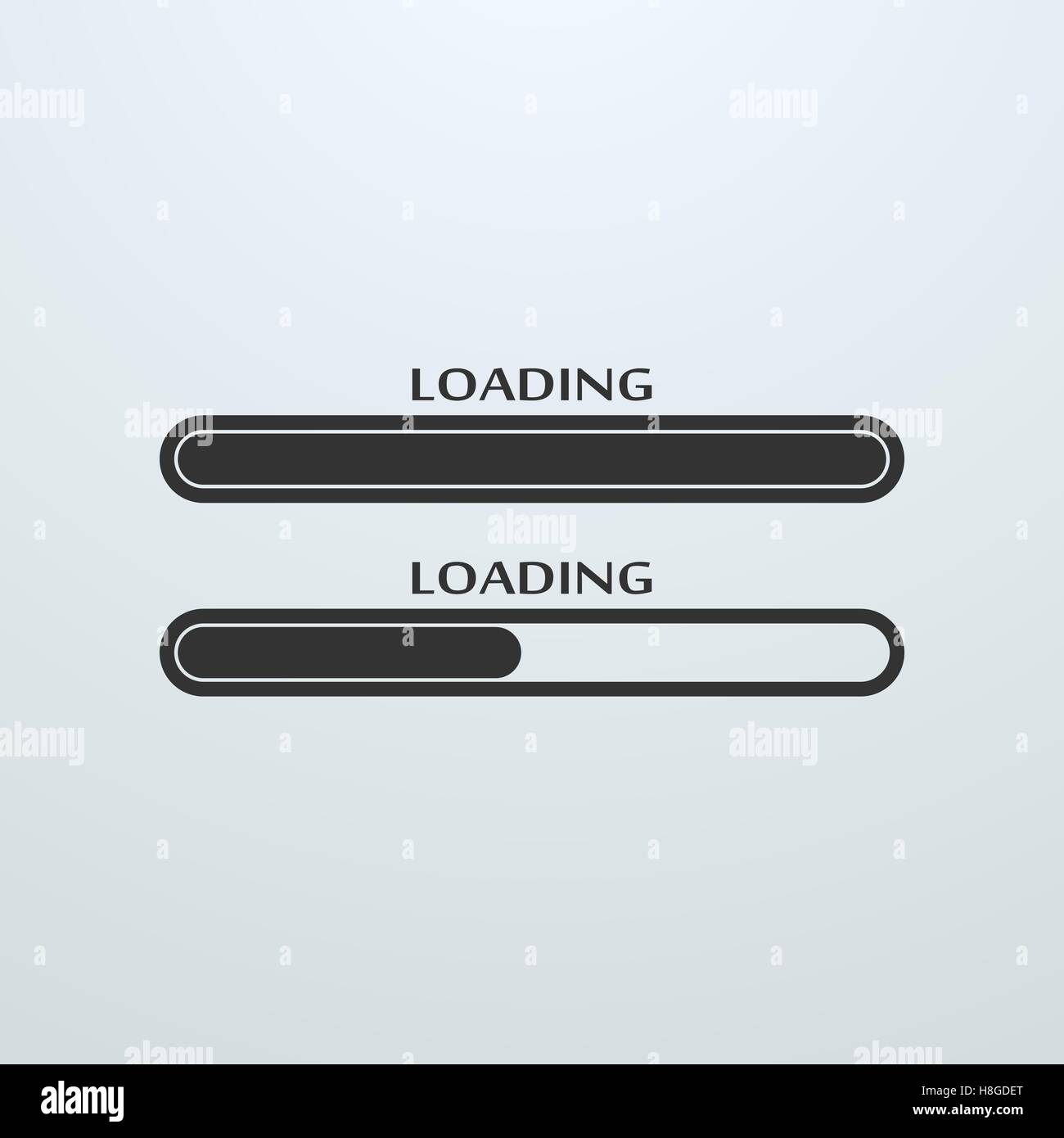 Laden, Upload, Download Statusleistensymbol Stock Vektor