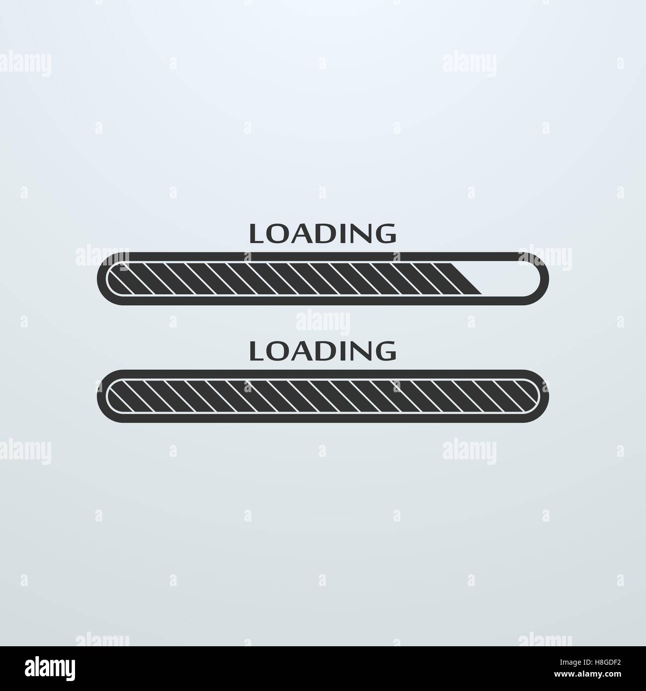 Laden, Upload, Download Statusleistensymbol Stock Vektor