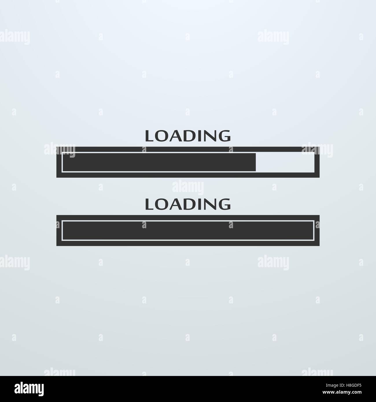 Laden, Upload, Download Statusleistensymbol Stock Vektor