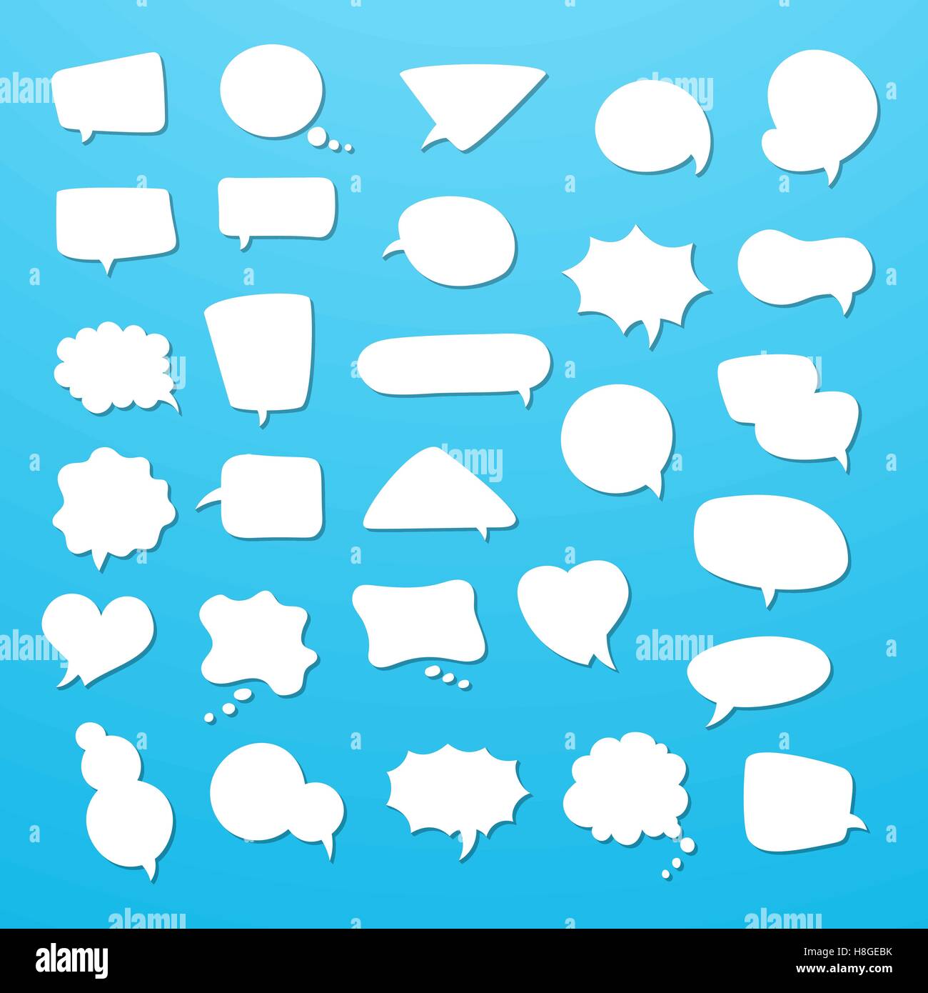 Icon Set von leere Rede sprudelt, denke Wolken. Sammlung von Comics reden Ballon Symbole. Vektor-illustration Stock Vektor
