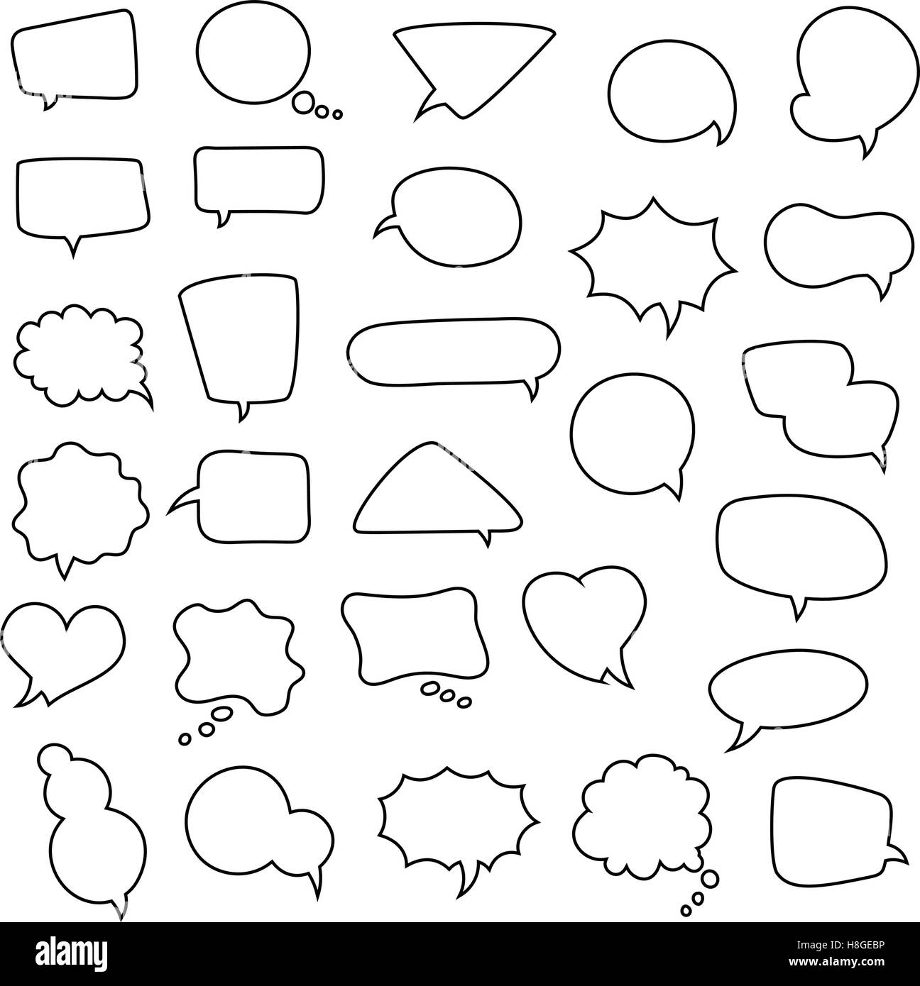 Icon Set von leere Rede sprudelt, denke Wolken. Sammlung von Comics reden Ballon Symbole. Vektor-illustration Stock Vektor Icon Set von leere Rede sprudelt, denke Wolken. Sammlung von Comics reden Ballon Symbole. Vektor-illustration Stock Vektor