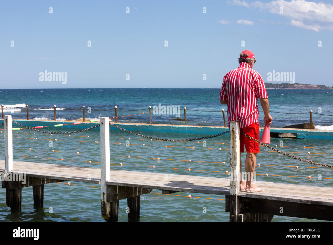 Narrabeen Strand Rockpool in Sydney, einer der Strände im Norden mit Lagune und Acquatic Naturschutzgebiet, Sydney, Australien Stockfoto