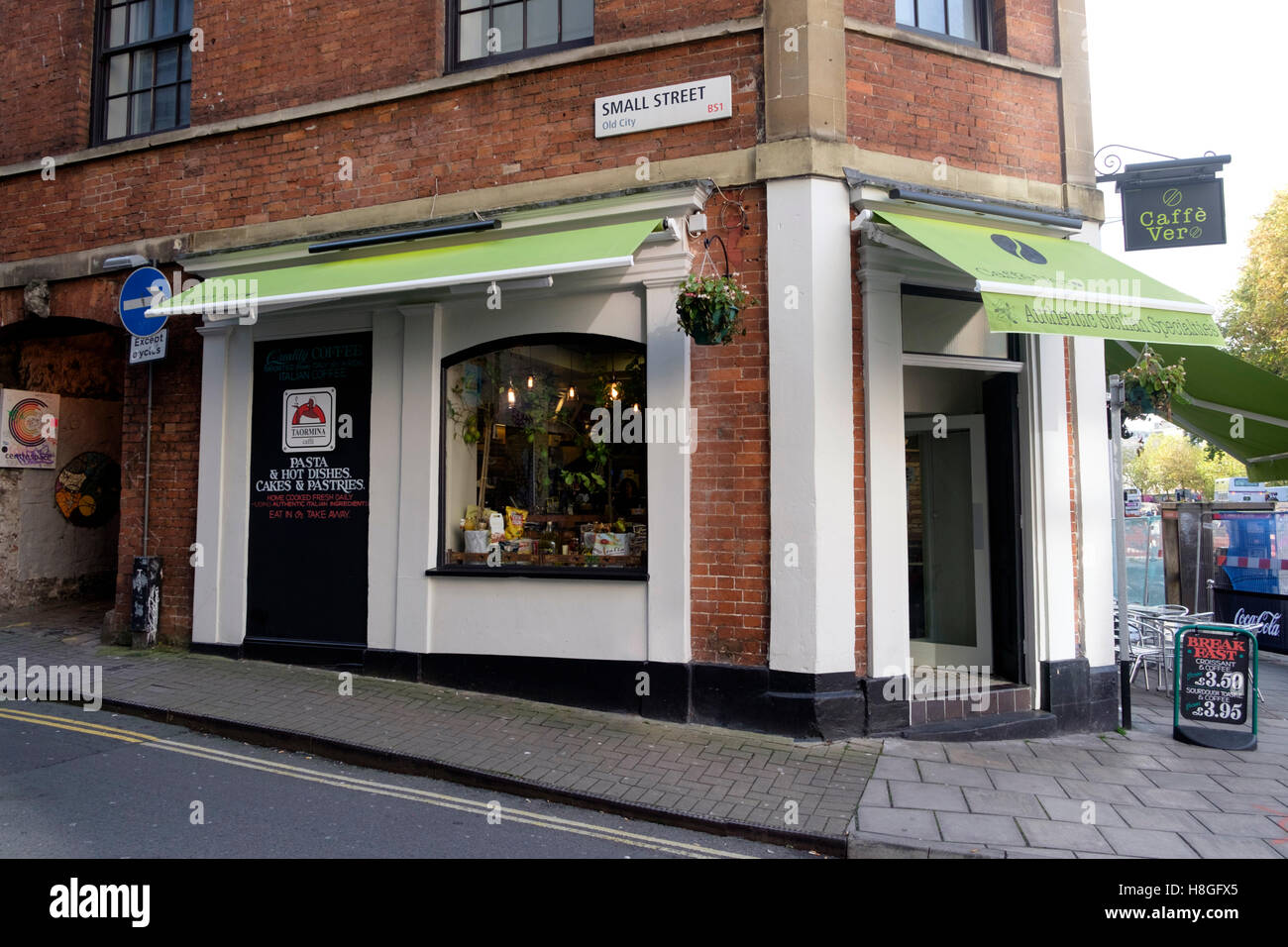 Cafe Vero eine sizilianische Cafe in Bristol, england Stockfoto