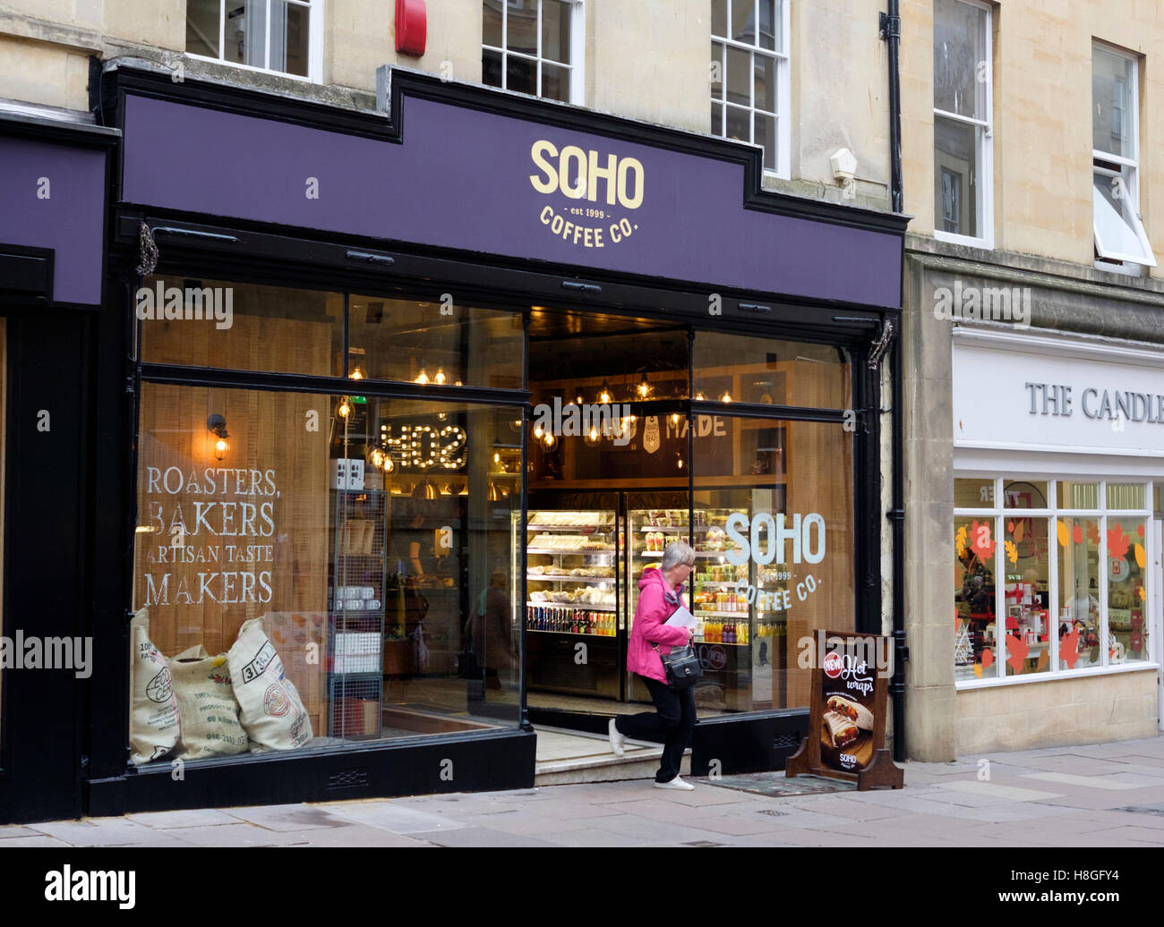 Soho Kaffee Firma Café Bad Somerset England Stockfoto