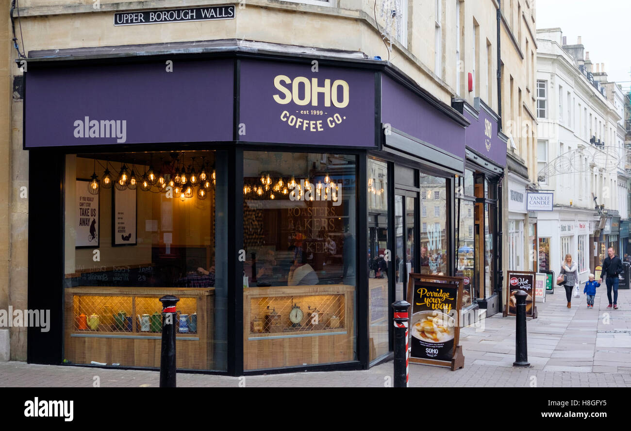 Soho Kaffee Firma Café Bad Somerset England Stockfoto