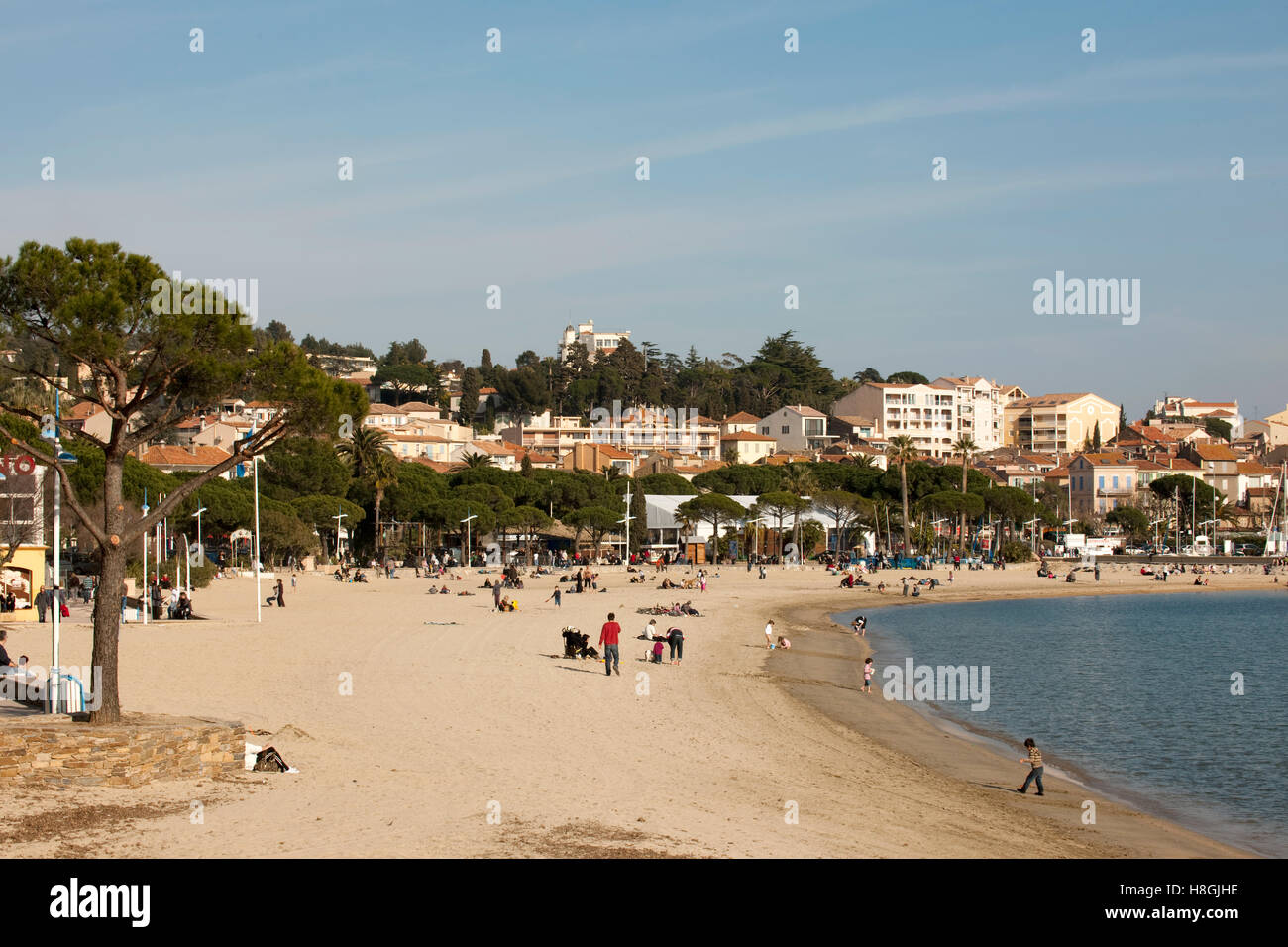 Frankreich, Cote d Azur, Departement Var, Saint Maxime, Stadtstrand Stockfoto