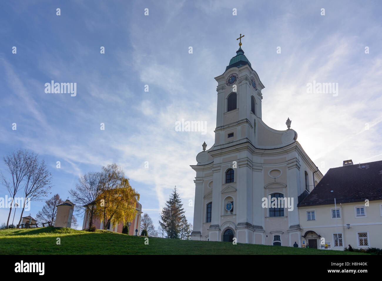 Bergern Im Dunkelsteinerwald: Wallfahrt Kirche in Maria Langegg, Wachau, Niederösterreich, Niederösterreich, Österreich Stockfoto