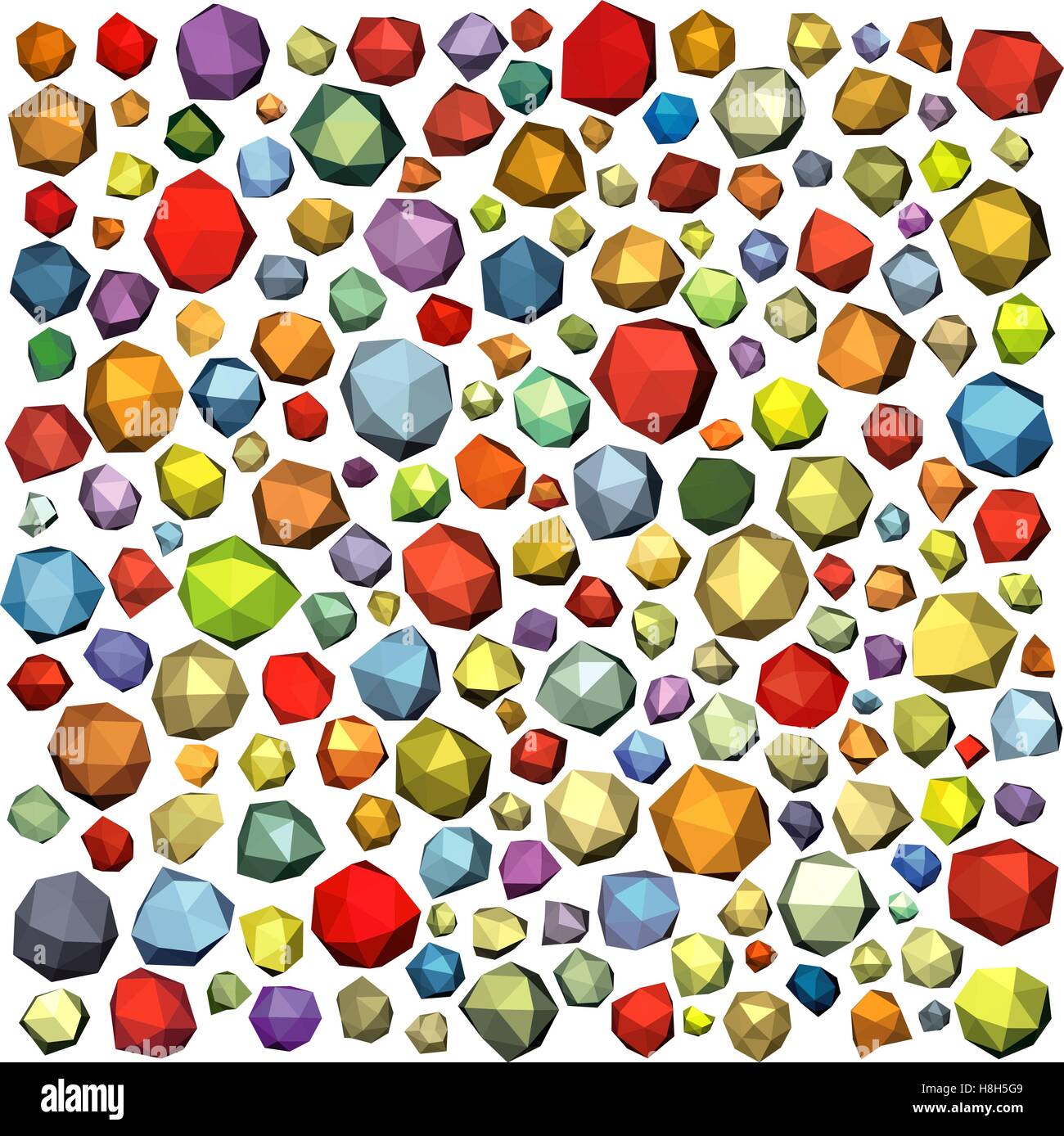 Edelstein Stein Felsen polygonale abstrakte Form in mehreren Farben Stock Vektor