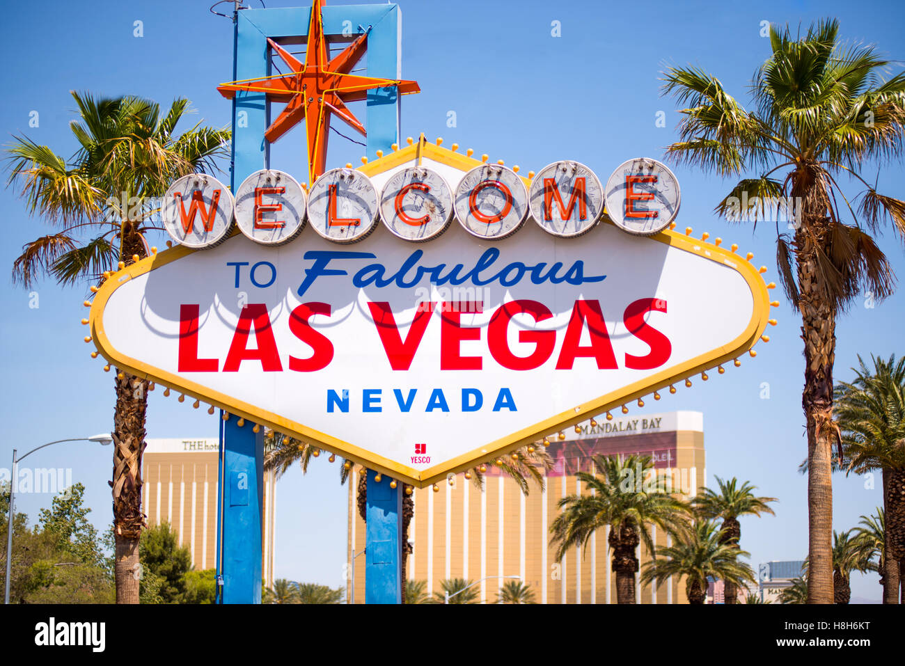 Melden Sie den berühmten "Welcome to Las Vegas, Nevada" Stockfoto
