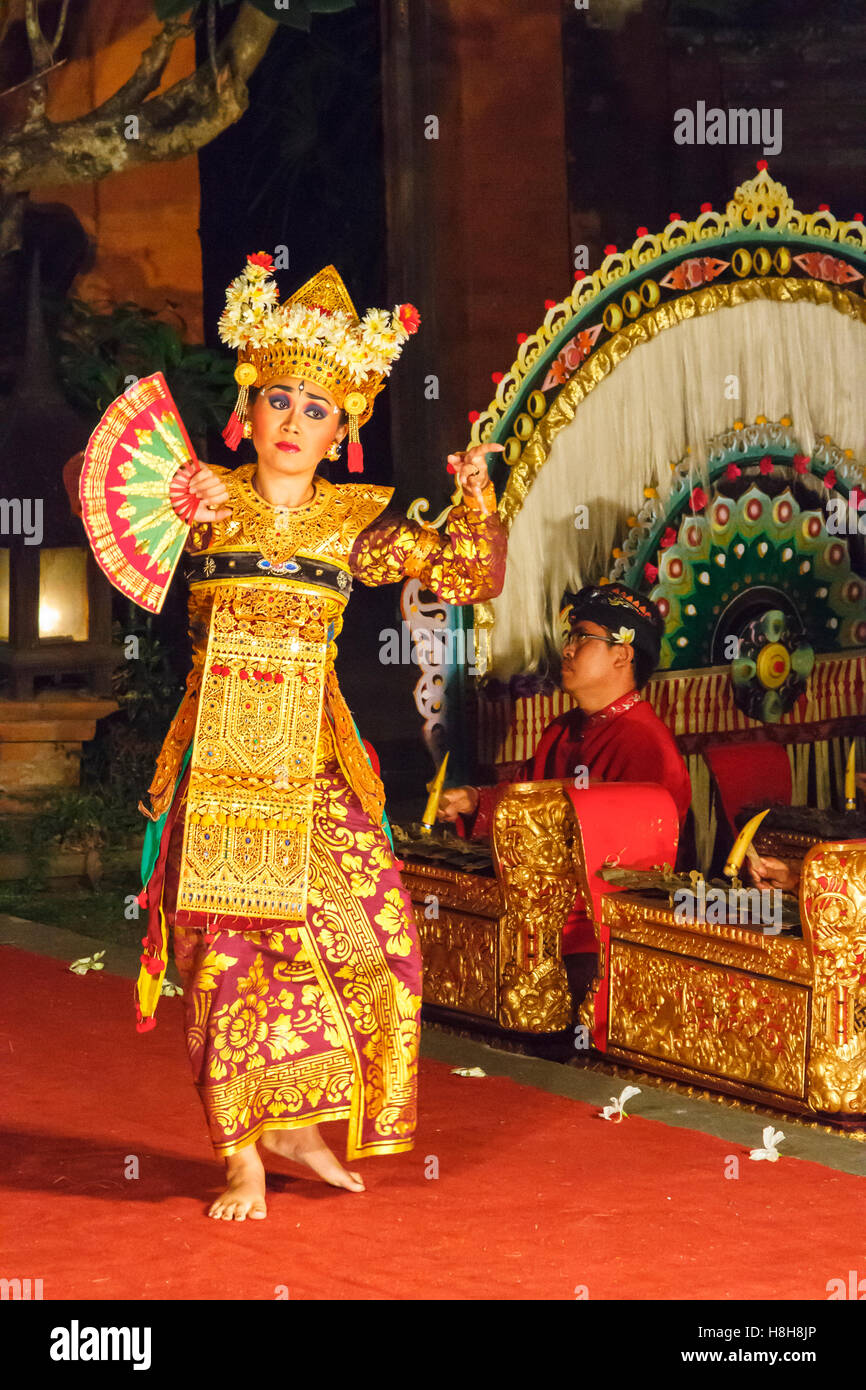 Traditioneller Tanz (Legong Tanz und Ramayana). Stockfoto