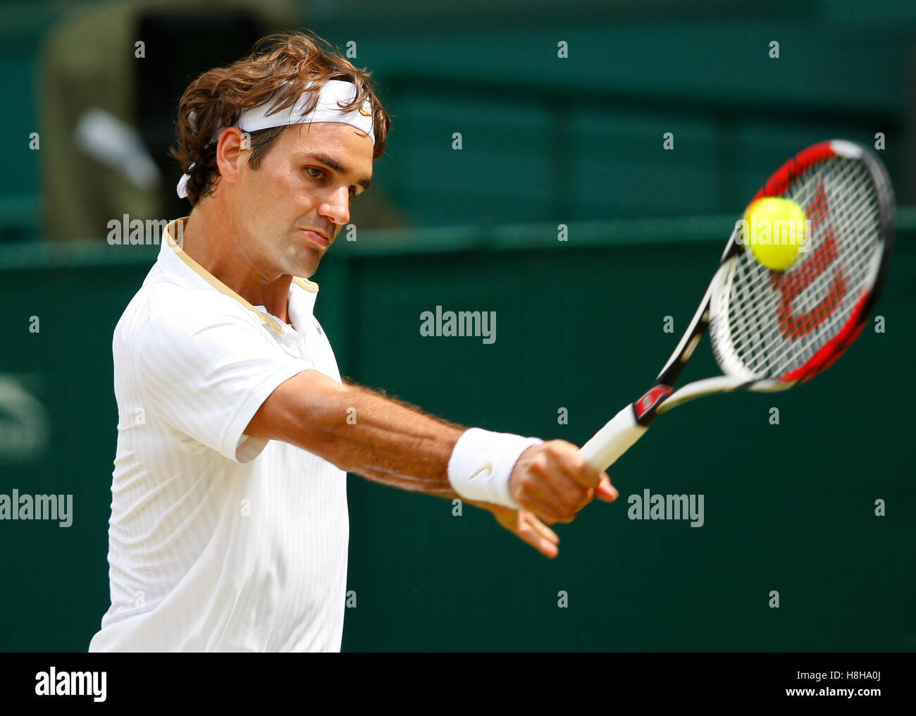 Roger Federer, Schweiz, Tennis, ITF Grand-Slam-Turnier, Wimbledon 2009, Großbritannien, Europa Stockfoto