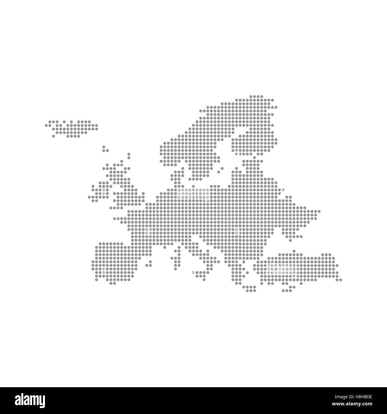 Graue Karte Europa im Dot. Vektor-illustration Stock Vektor