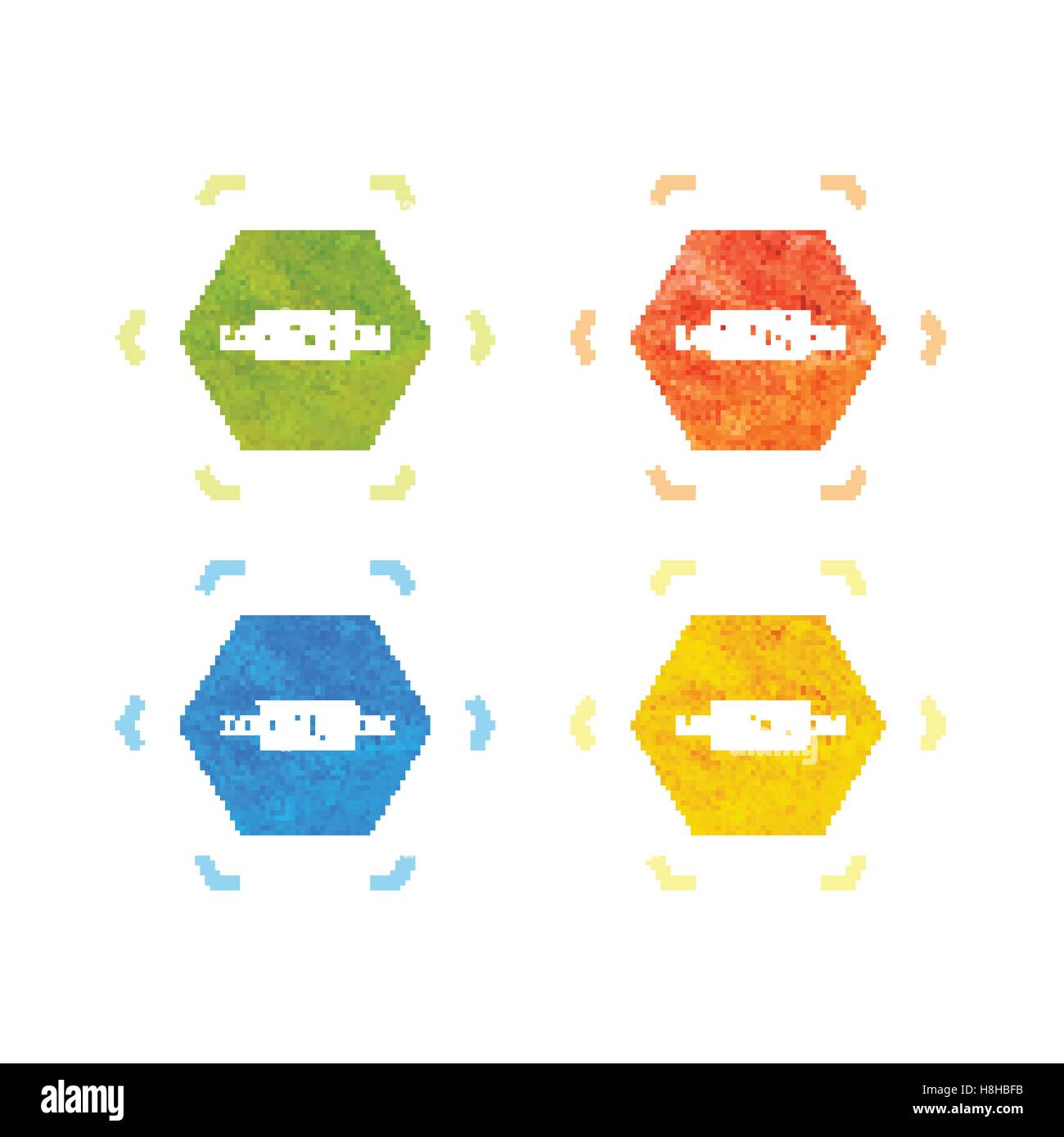 Aquarell sechseckigen bunte Banner. Moderne Vektor für Ihr Design und text Stock Vektor