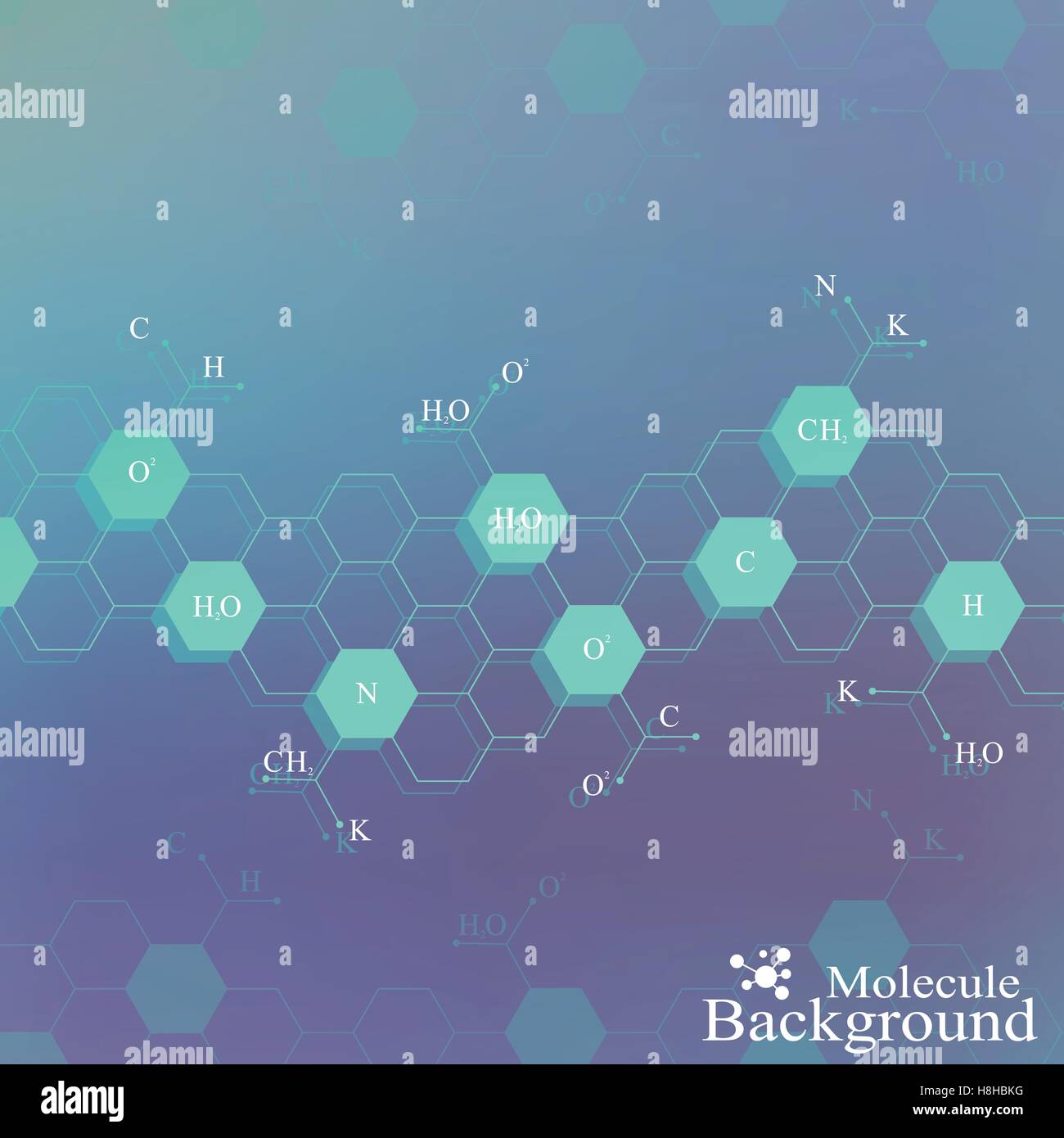 DNA-Molekül auf blauem Hintergrund. Grafischen Hintergrund für Ihr Design. Vektor-Illustration Stock Vektor
