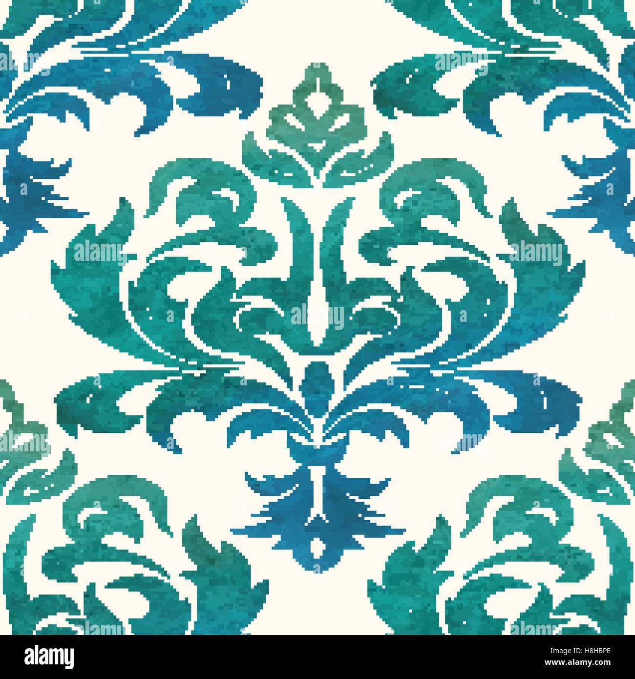 Aquarell nahtlose Tapeten im Stil des Barock. Einsetzbar für Hintergründe und Webdesign Seite füllen. Vektor-Illustration Stock Vektor