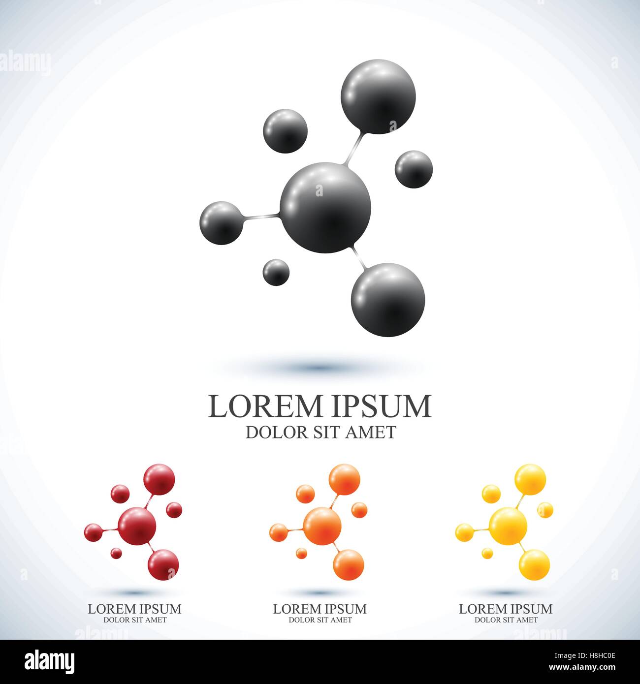 Moderne Gruppensymbol Dna und Molekül. Vektor Vorlage für Medizin, Wissenschaft, Technik, Chemie, Biotechnologie Stock Vektor