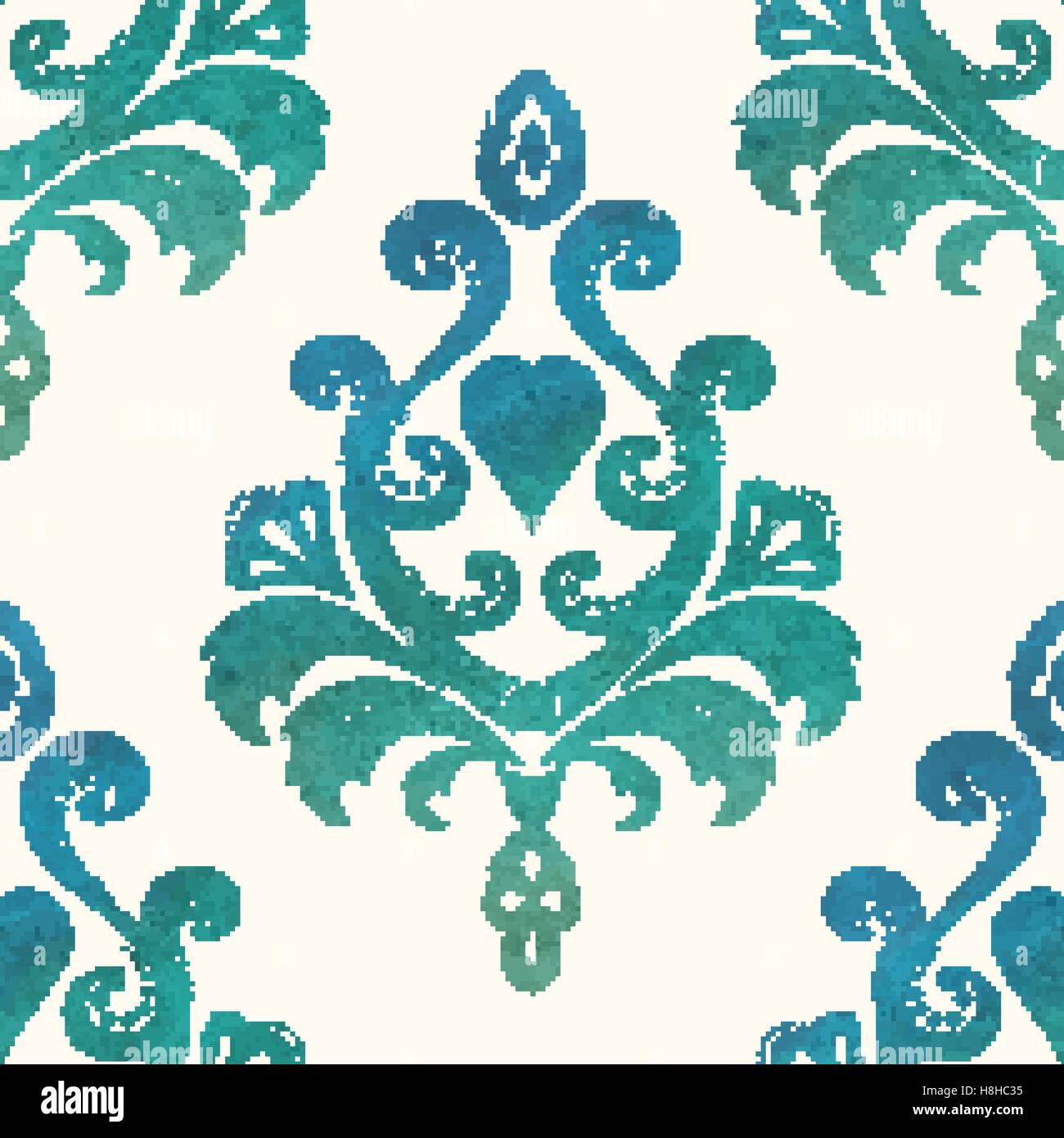 Aquarell nahtlose Tapeten im Stil des Barock. Vektor-Illustration Stock Vektor