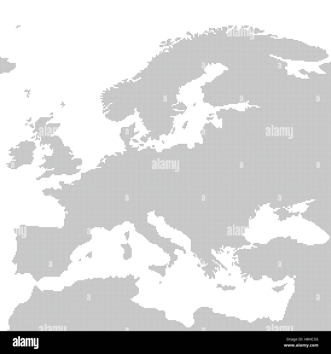 Graue Karte von Europa im Dot. Vektor-illustration Stock-Vektorgrafik - Alamy