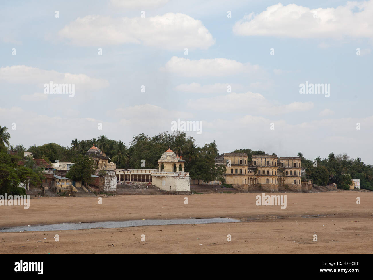 trockene Flussbett in Thiruvaiyaru, Tamil Nadu, Indien Stockfoto
