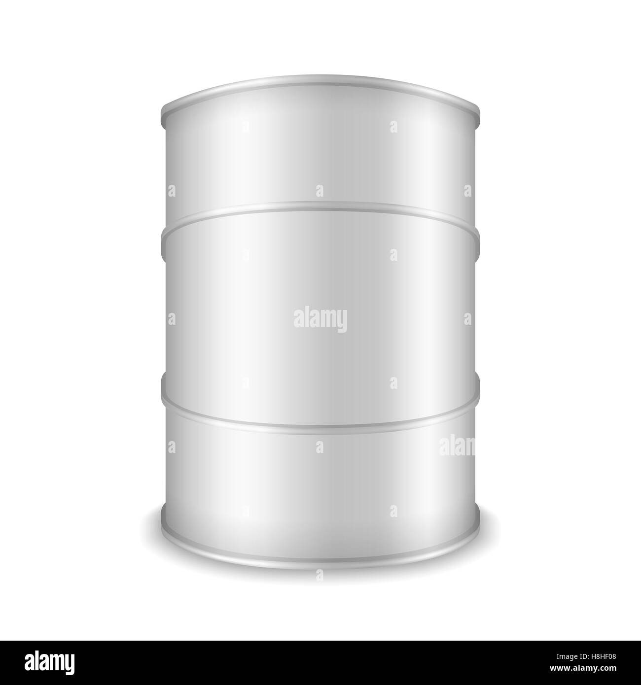 Weiße Fass auf weißem Hintergrund Stockfoto