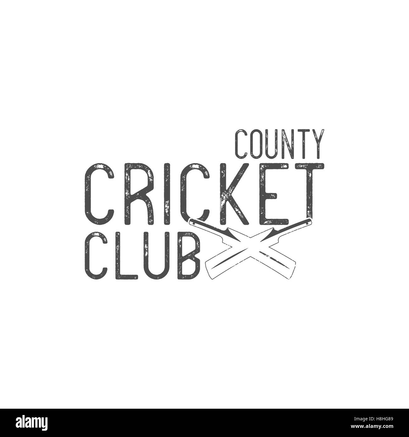 Cricket county Club Emblem und Design-Elemente. Logo.  Abzeichen. Sport mit Ausrüstung, Ausrüstung. Verwenden Sie für das Web oder t-Stück T-shirt drucken Stockfoto
