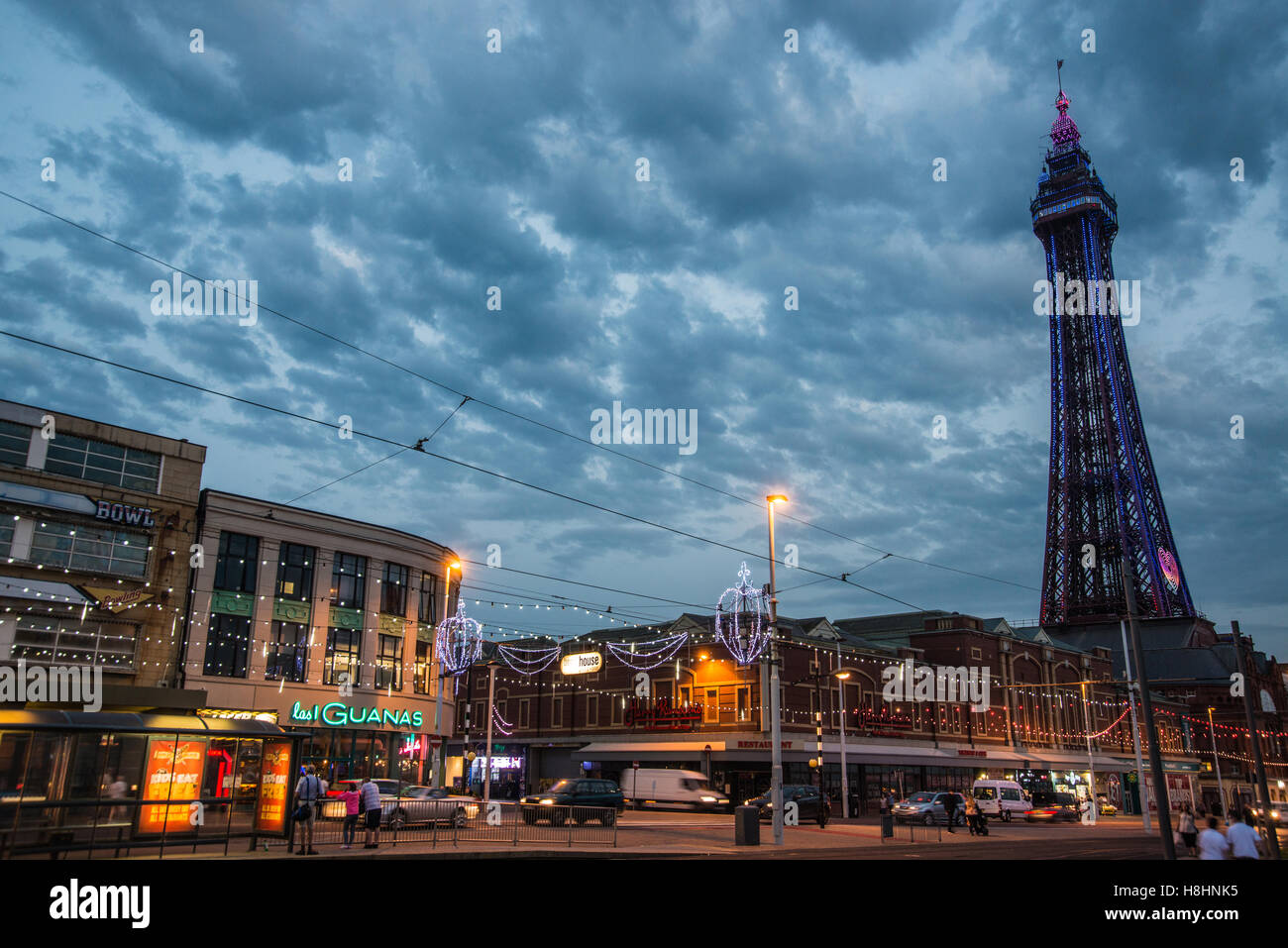 Beleuchtung in Blackpool bei Nacht Ray Boswell Stockfoto