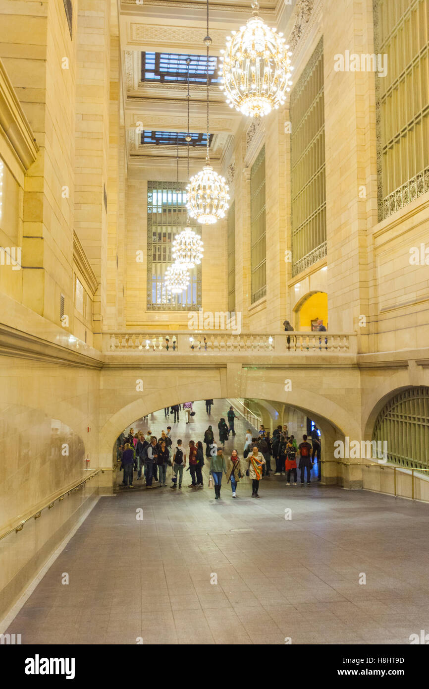 Galerie im Bahnhof grand central terminal Station Flüstern. Manhattan, New York City, Vereinigte Staaten von Amerika. Stockfoto
