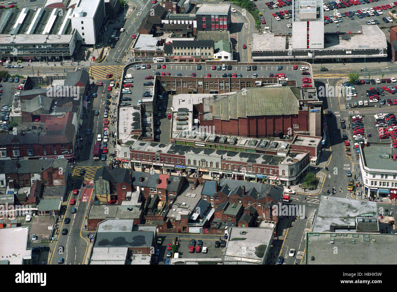 Luftaufnahme von Wolverhampton zeigt Victoria St Skinner St School St Salop St 09.09.92 Stockfoto