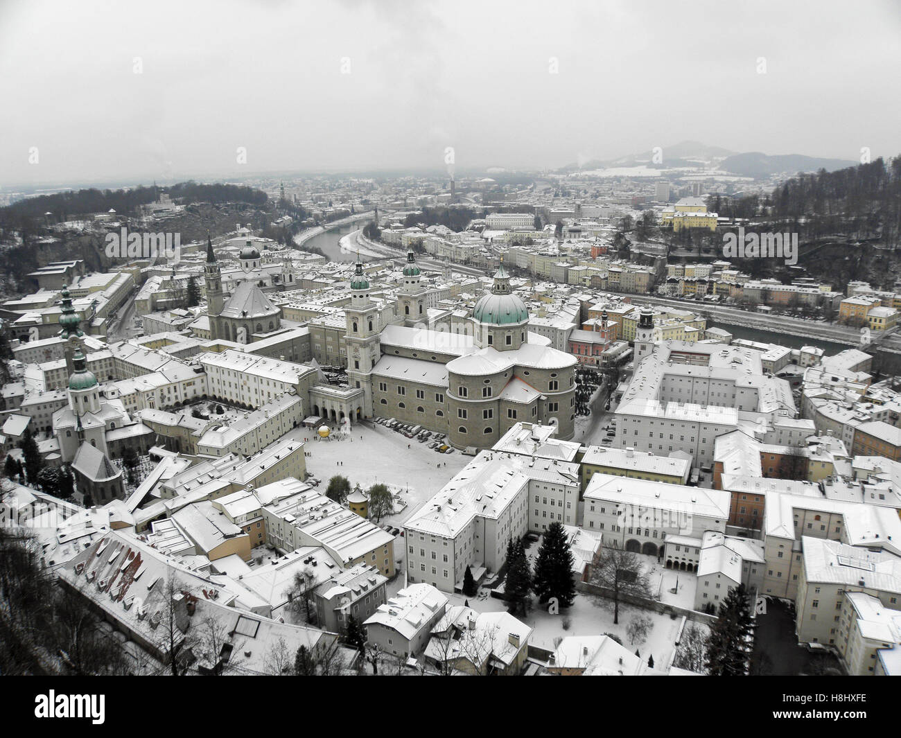 Salzburg von Winter, Schnee, Österreich, Europa, EU, 4 Stockfoto