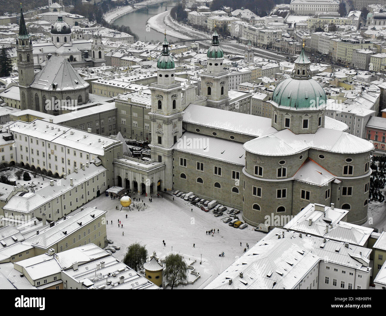 Salzburg von Winter, Schnee, Österreich, Europa, EU, 5 Stockfoto