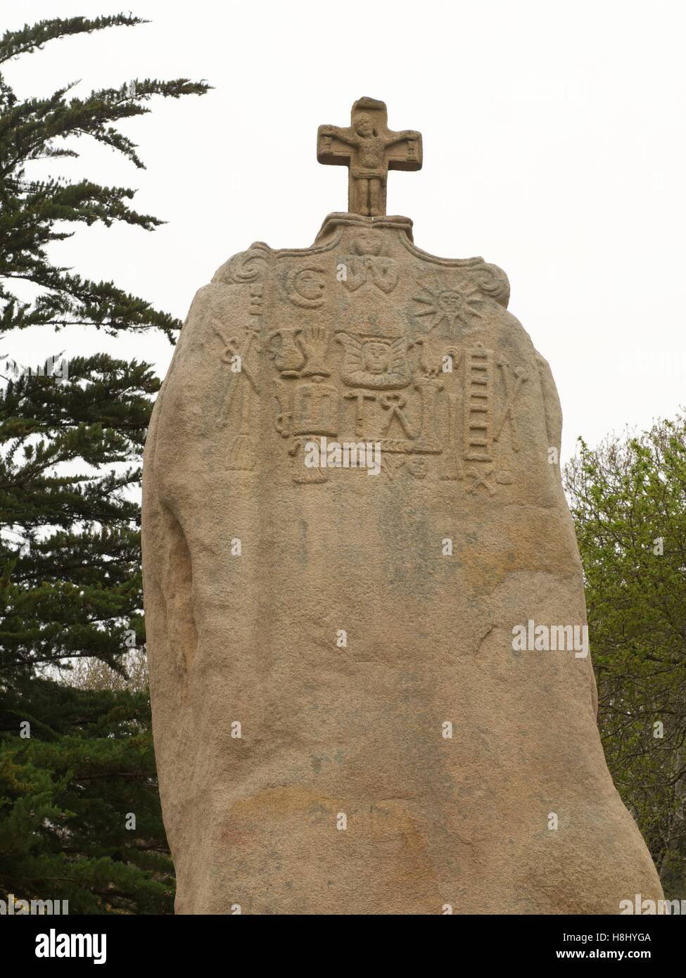 Menhir de Saint-Uzec Stockfoto