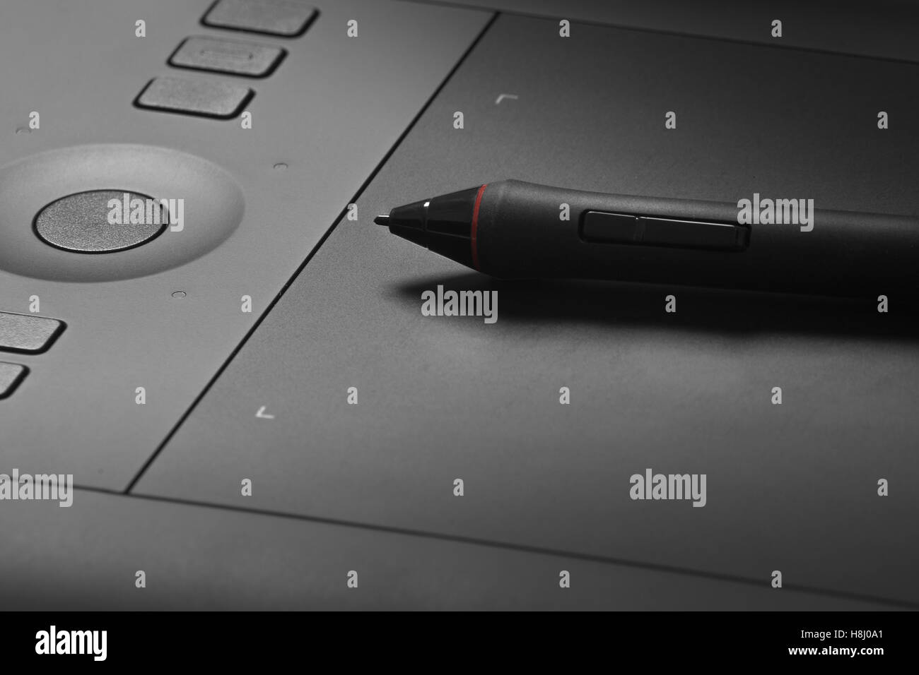 Grafiktablett mit Stift Stockfoto