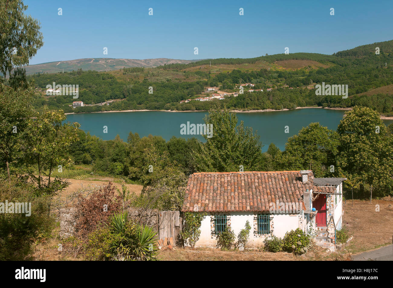 Reservoir der Conchas, Muiños, Orense Provinz, Region Galicien, Spanien, Europa Stockfoto