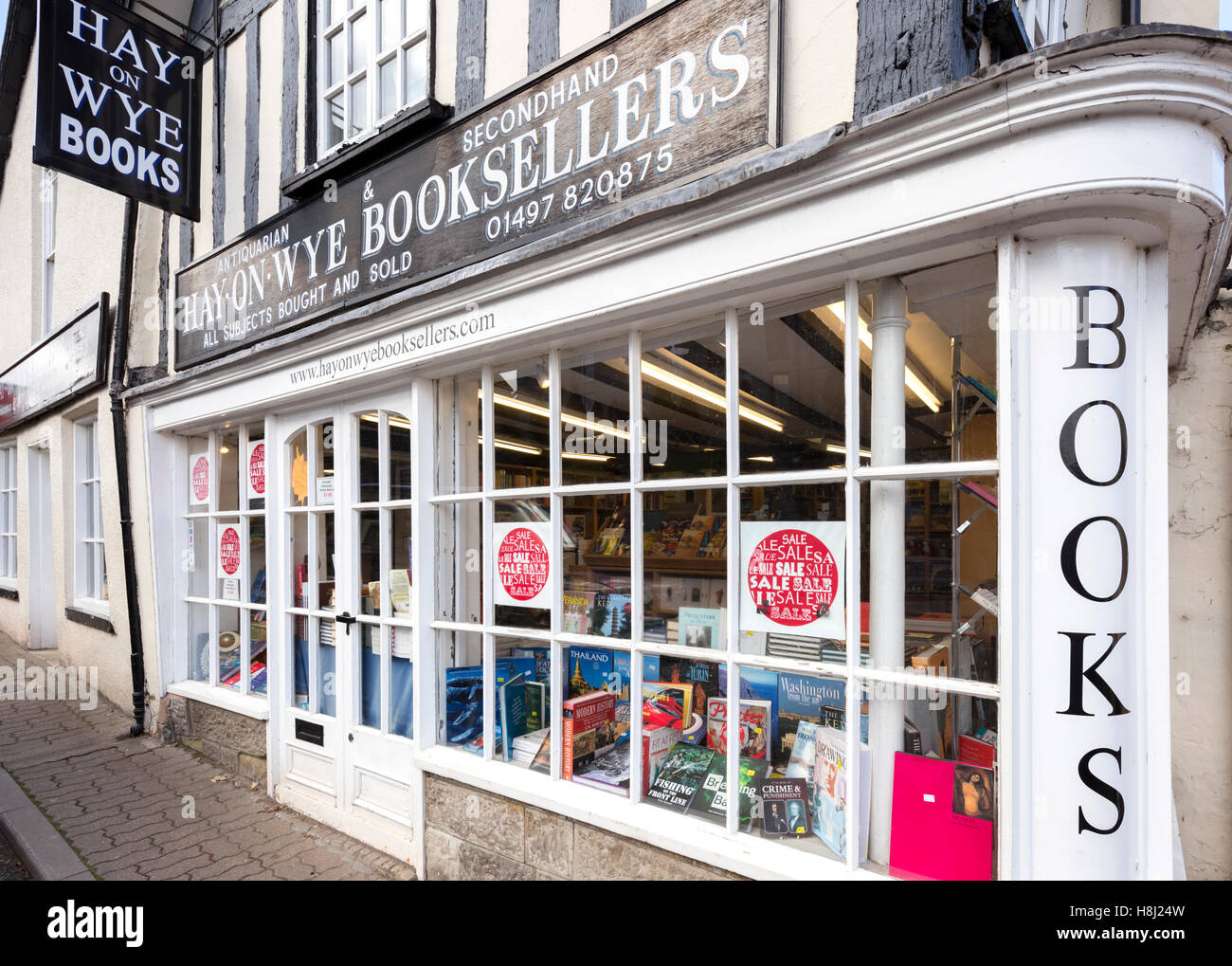 Unabhängige Buchhandlung in Hay on Wye, Kind, Wales, UK Stockfoto