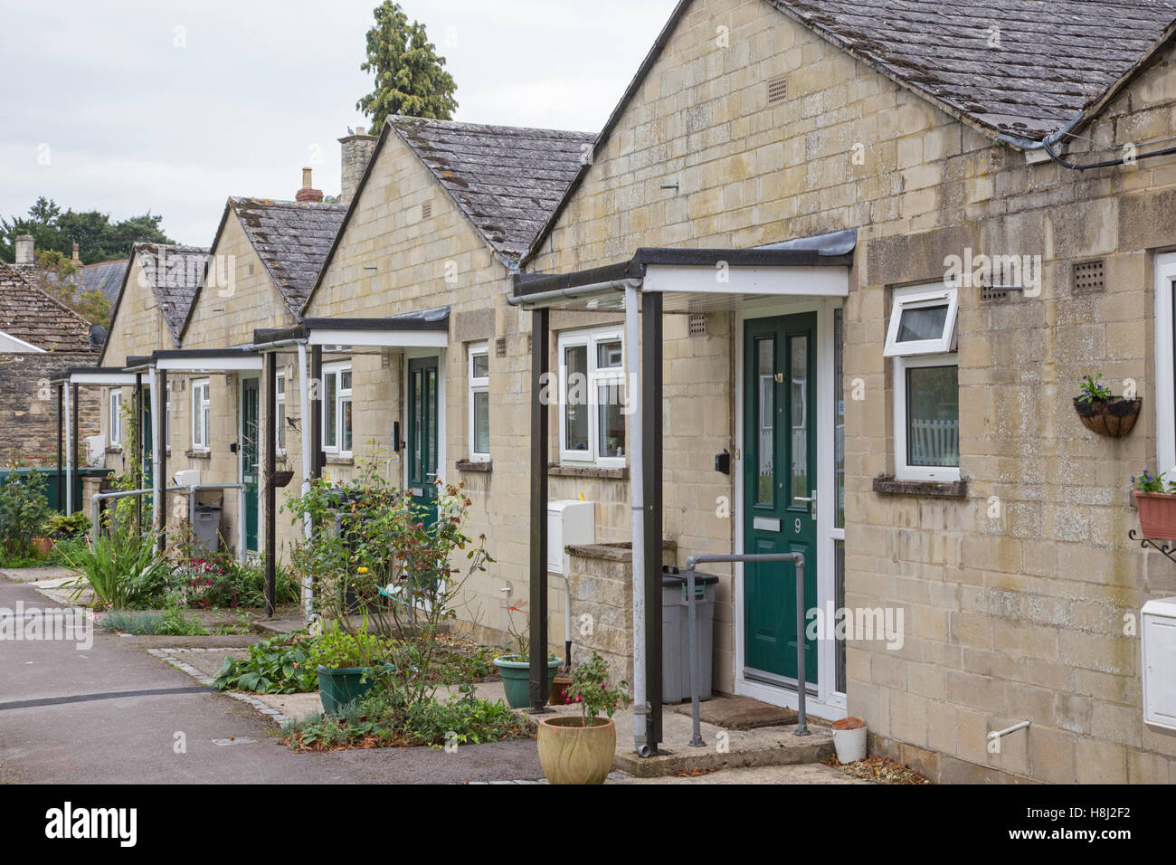 Ältere Wohnbebauung, England, UK Stockfoto